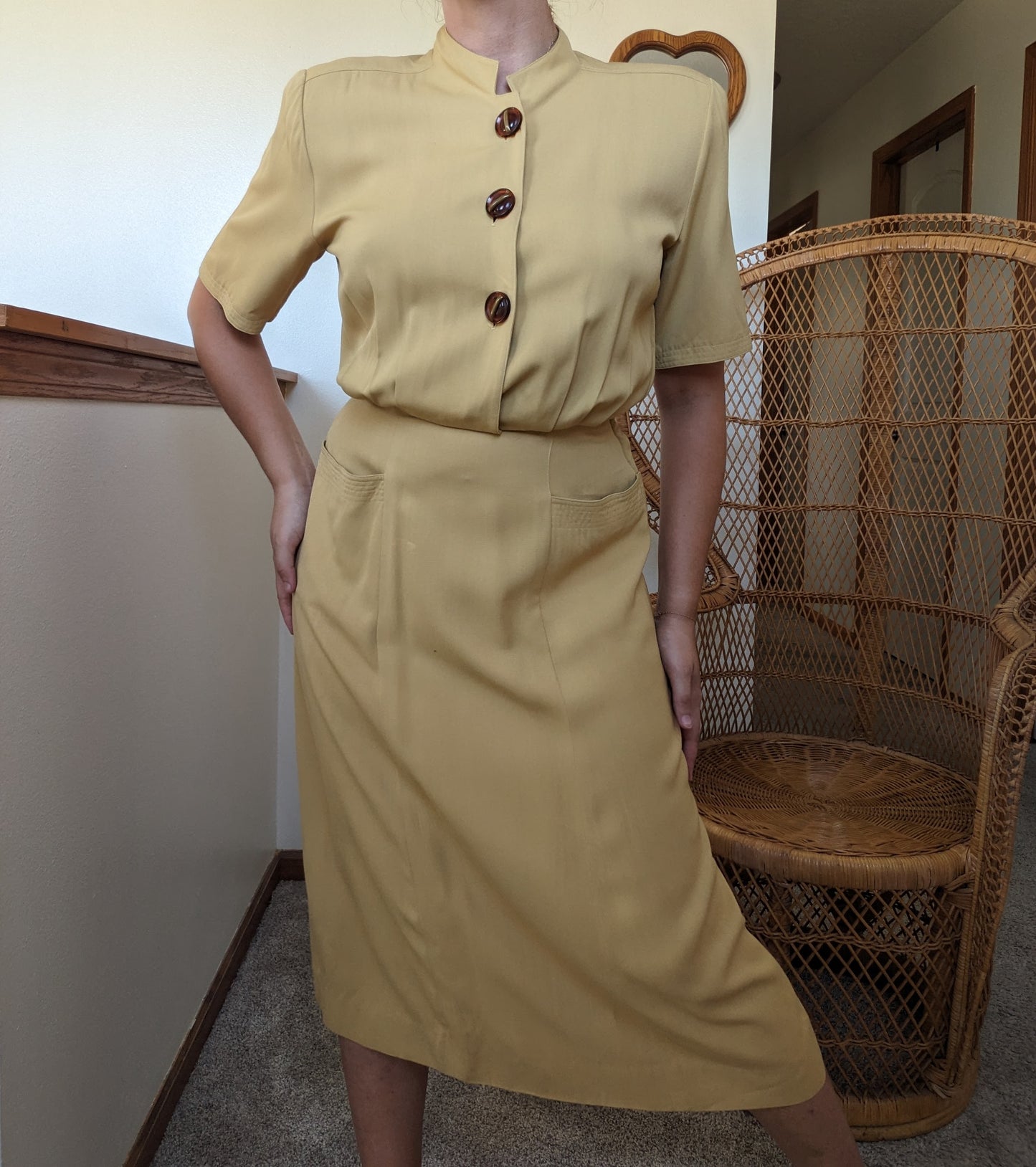 1940s cornbread yellow dress