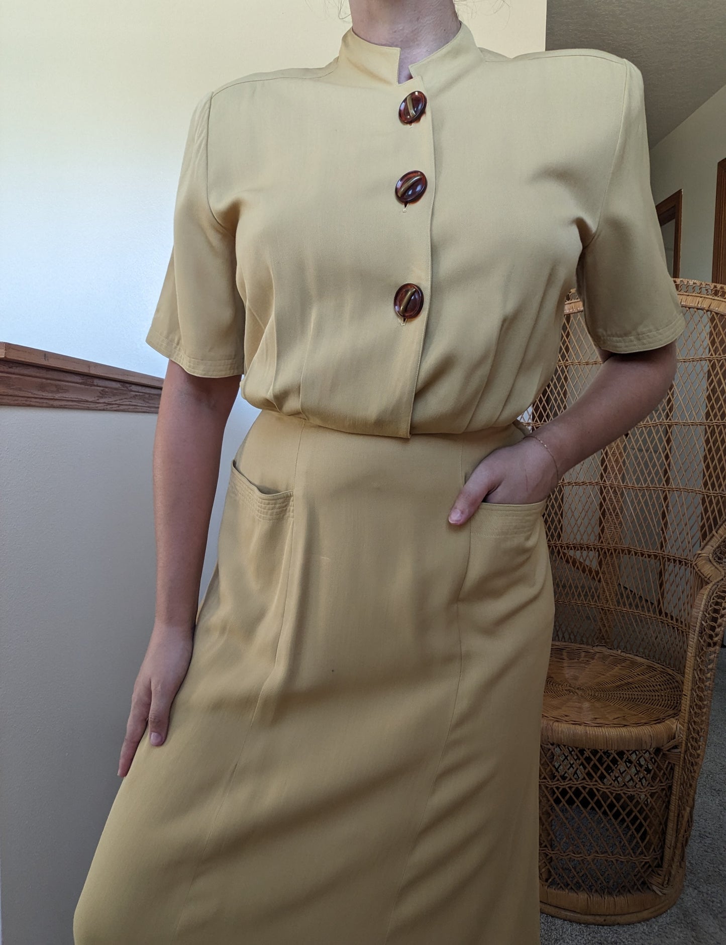 1940s cornbread yellow dress