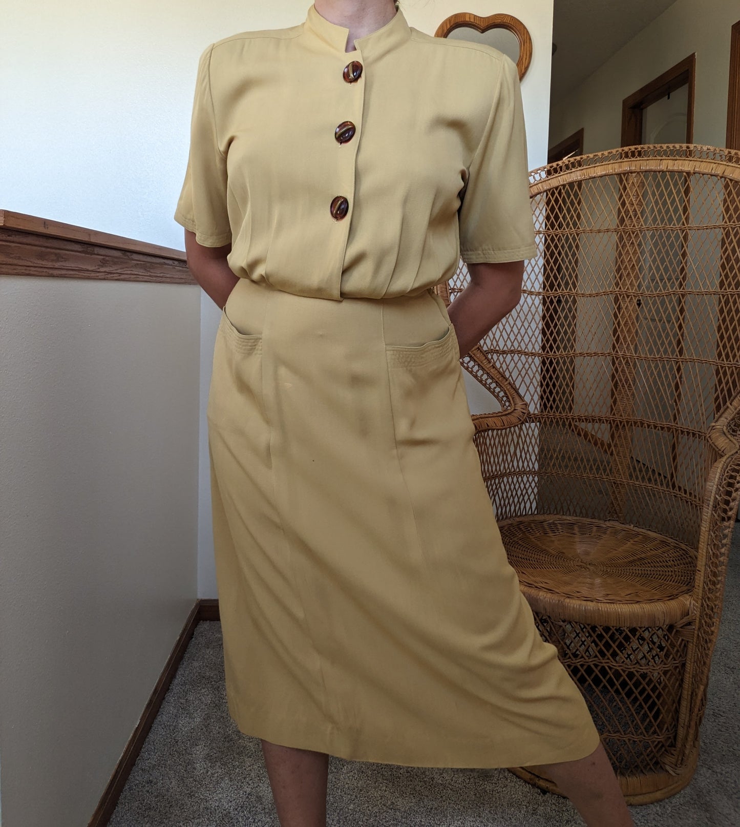 1940s cornbread yellow dress