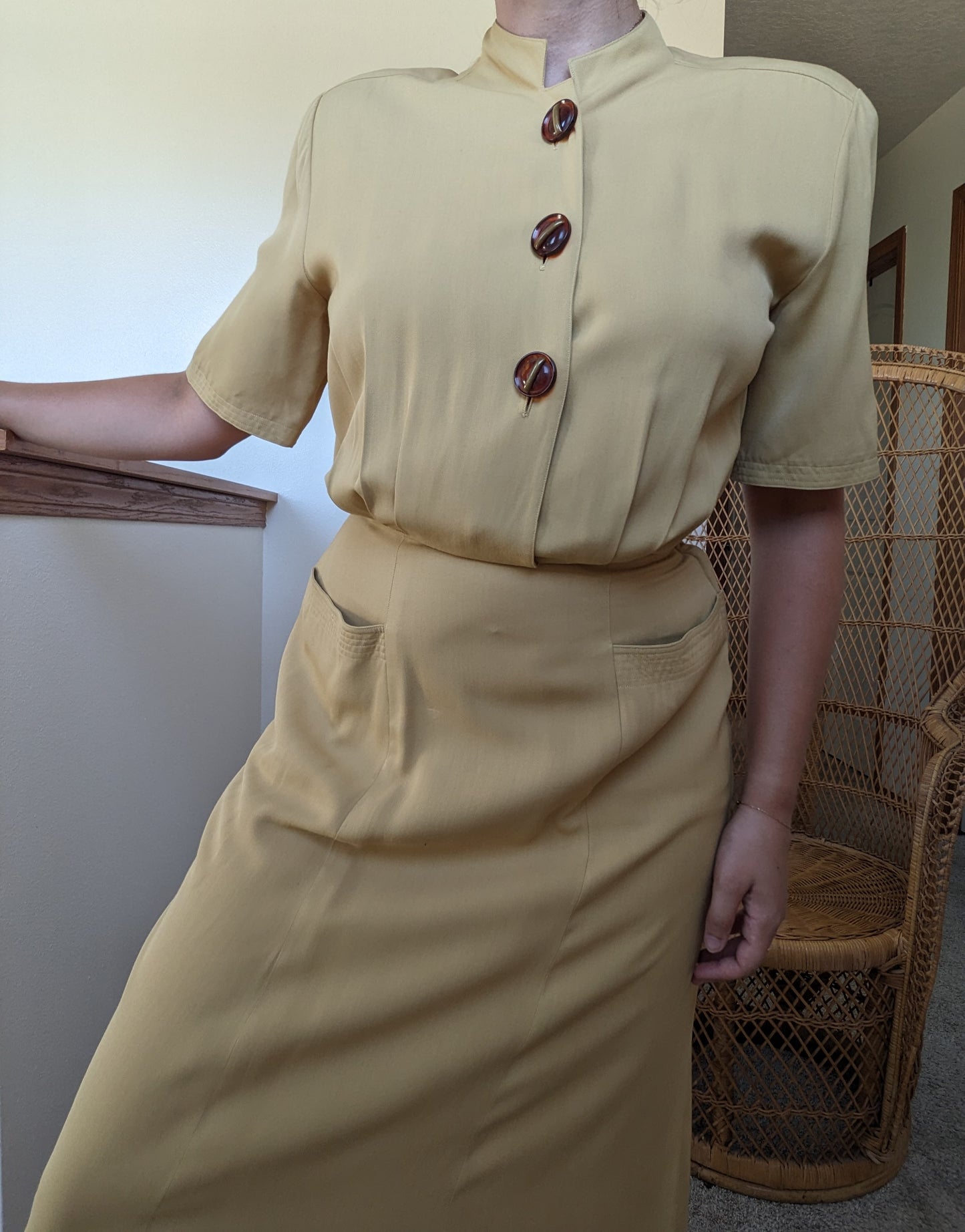 1940s cornbread yellow dress