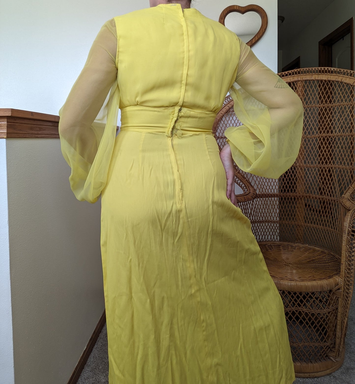 1960s/70s canary yellow dress