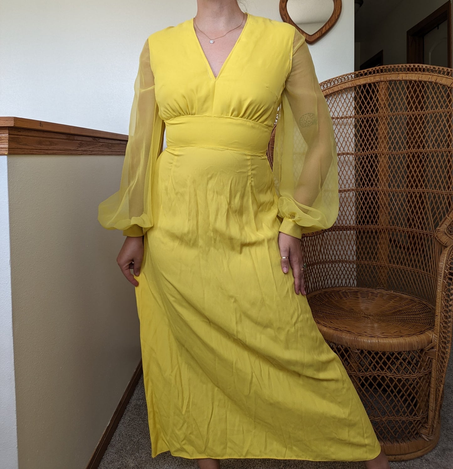 1960s/70s canary yellow dress