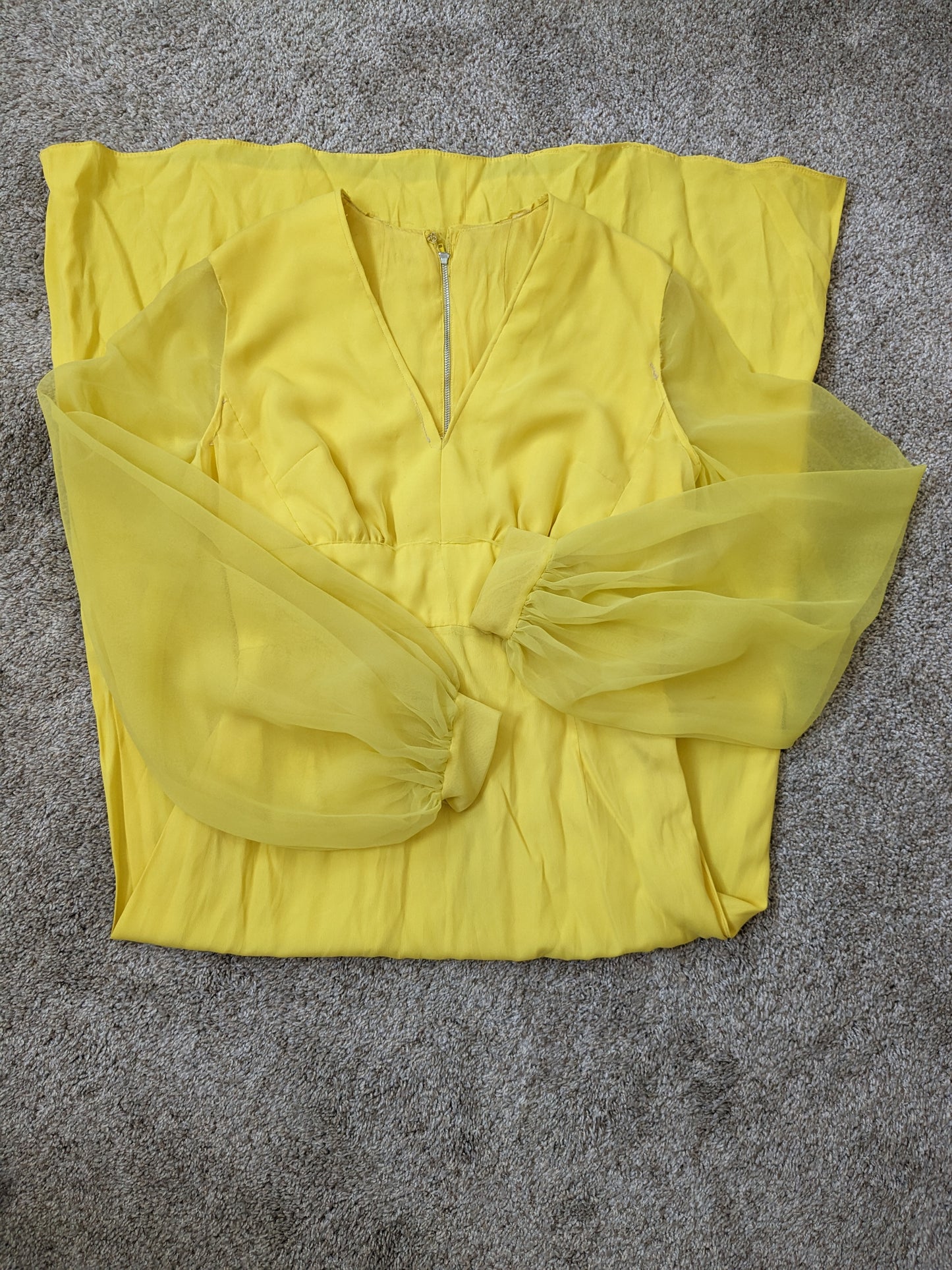 1960s/70s canary yellow dress