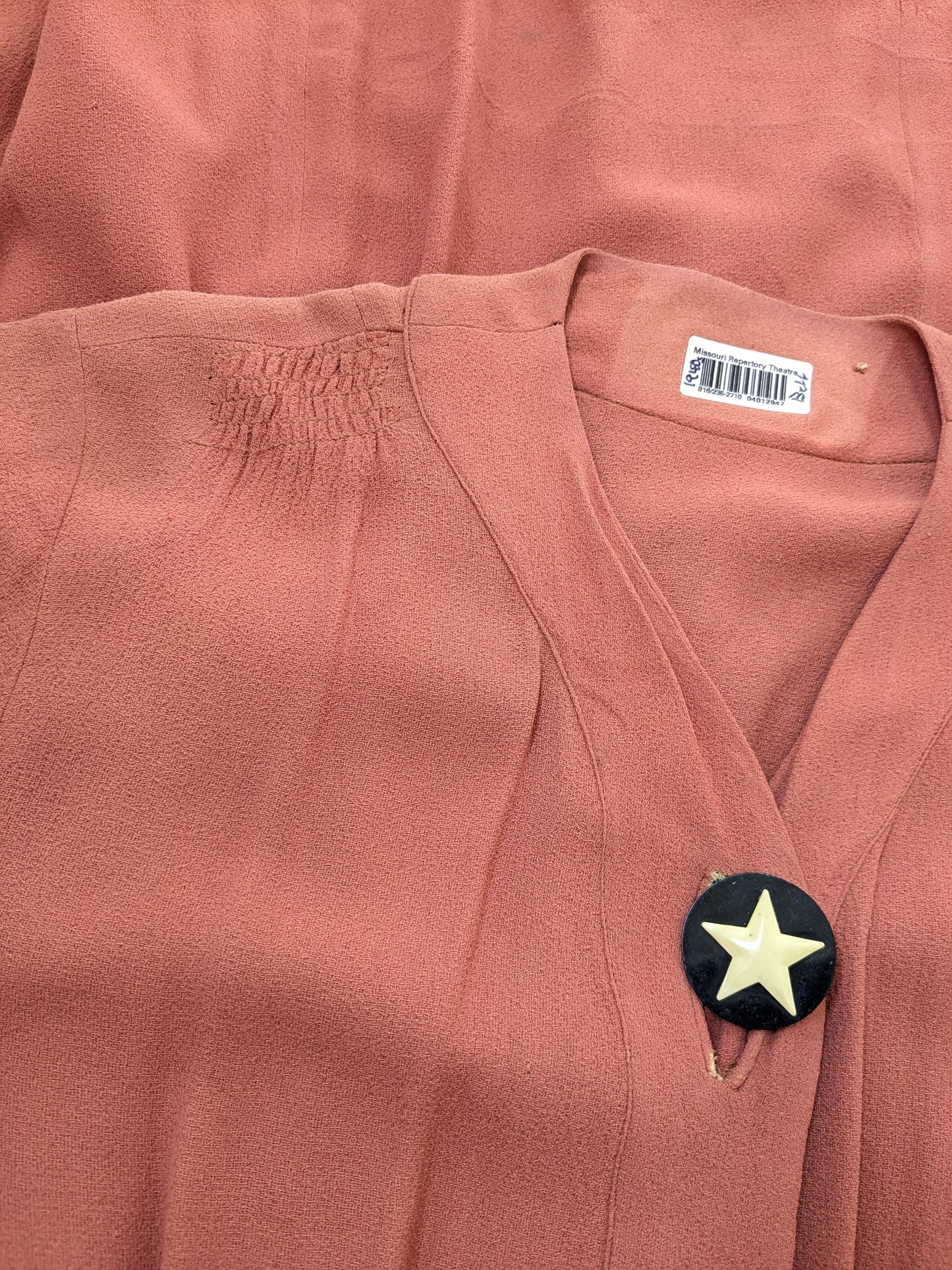 1940s dusty pink shirt dress