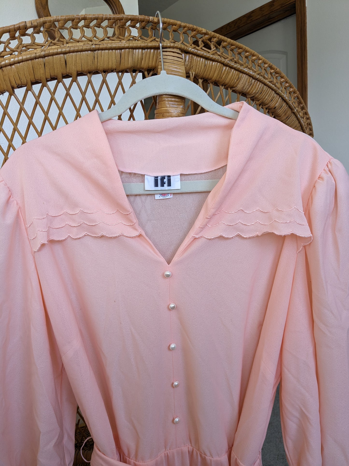 1970s peach dress