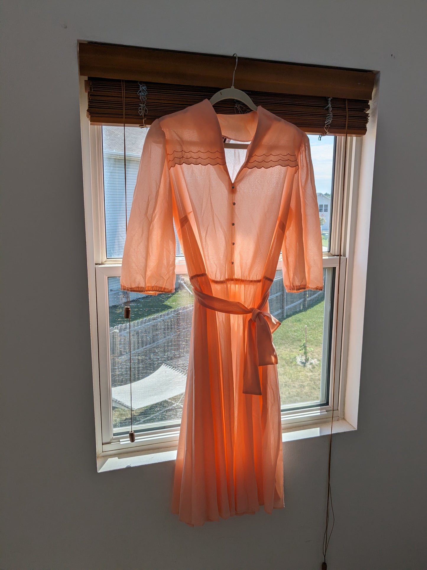 1970s peach dress