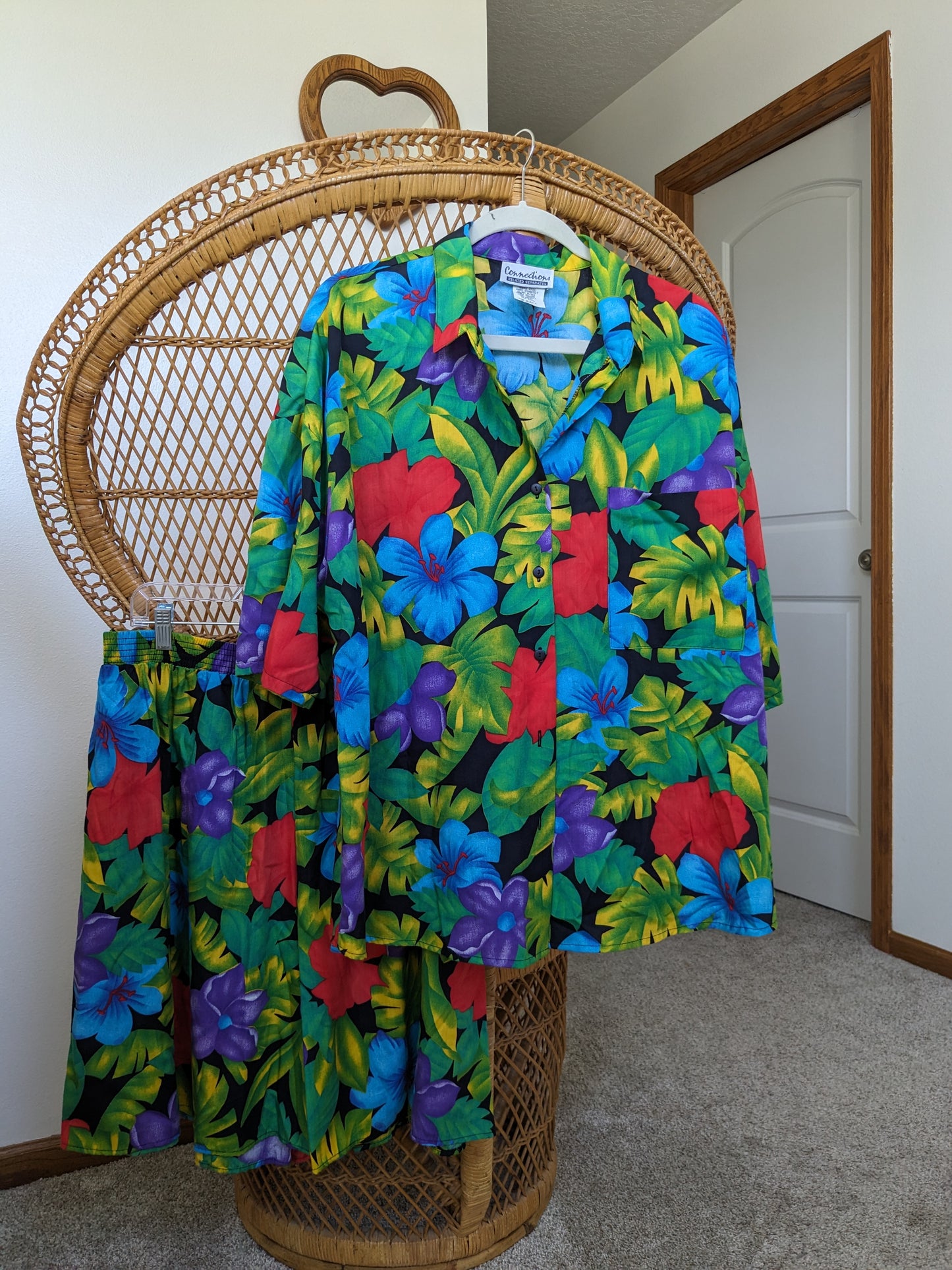 1980s plus size tropical set