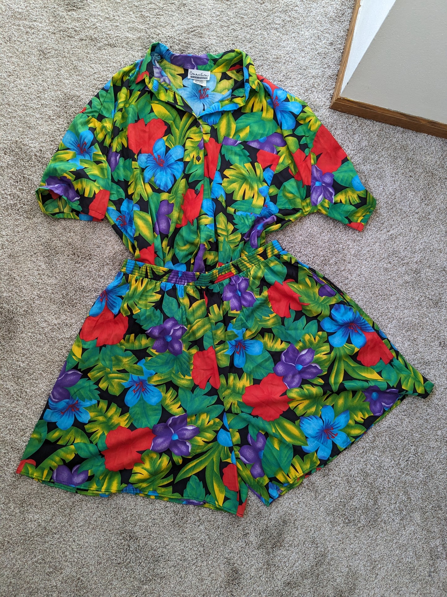 1980s plus size tropical set