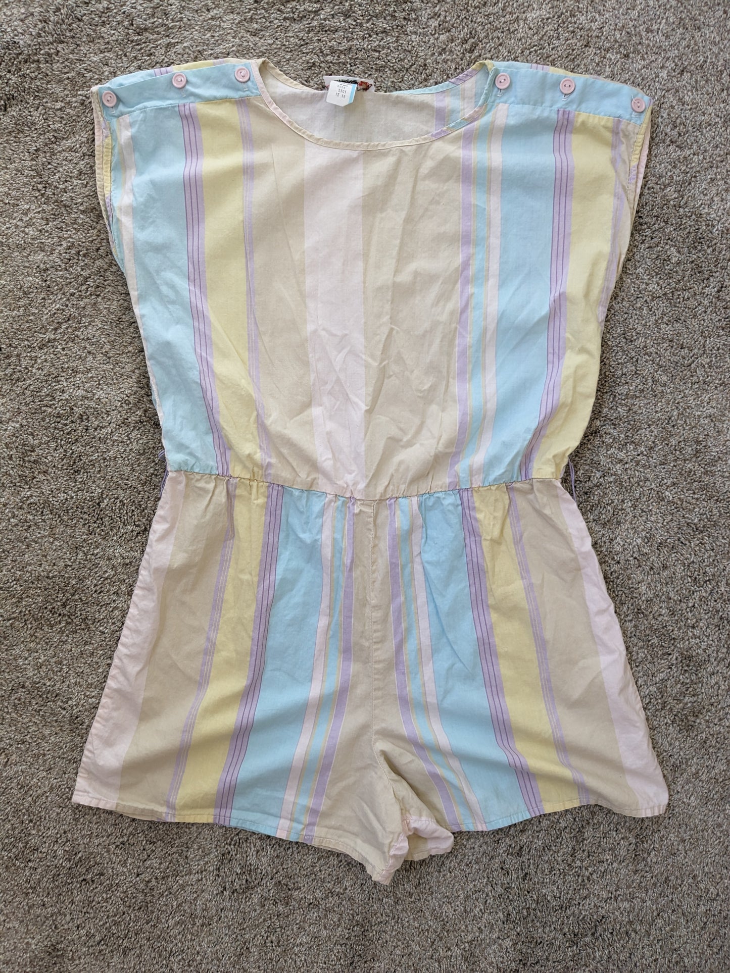 1980s pastel striped romper