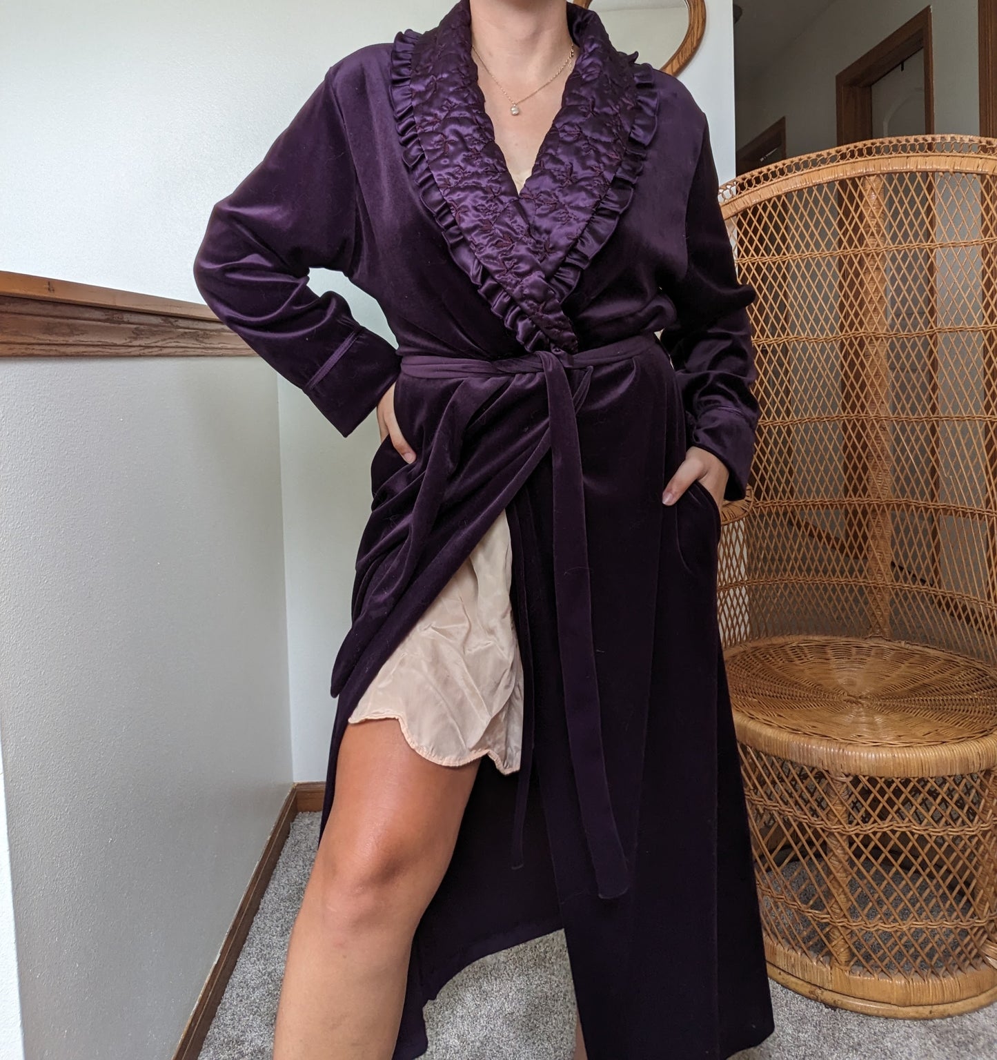 1980s purple velour robe