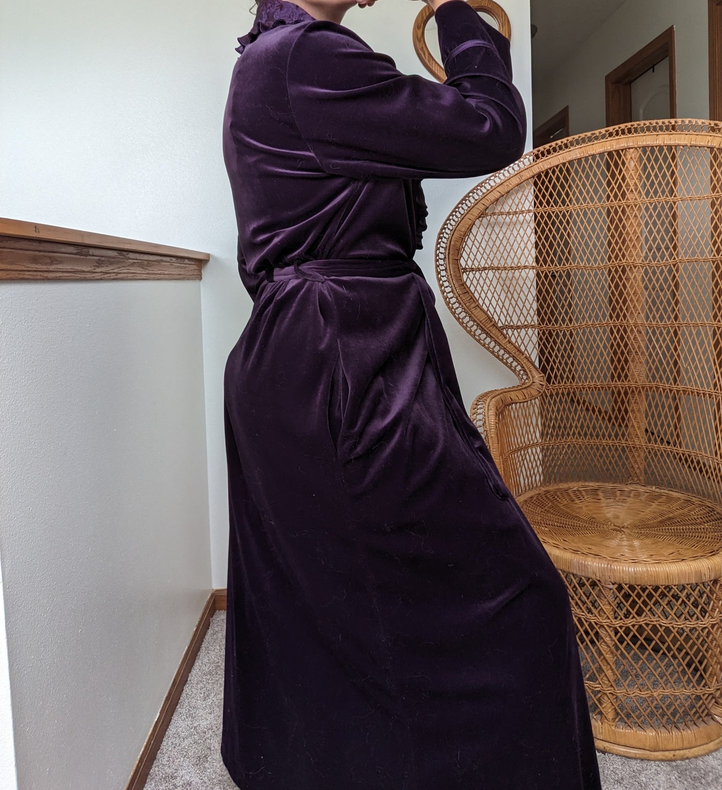 1980s purple velour robe