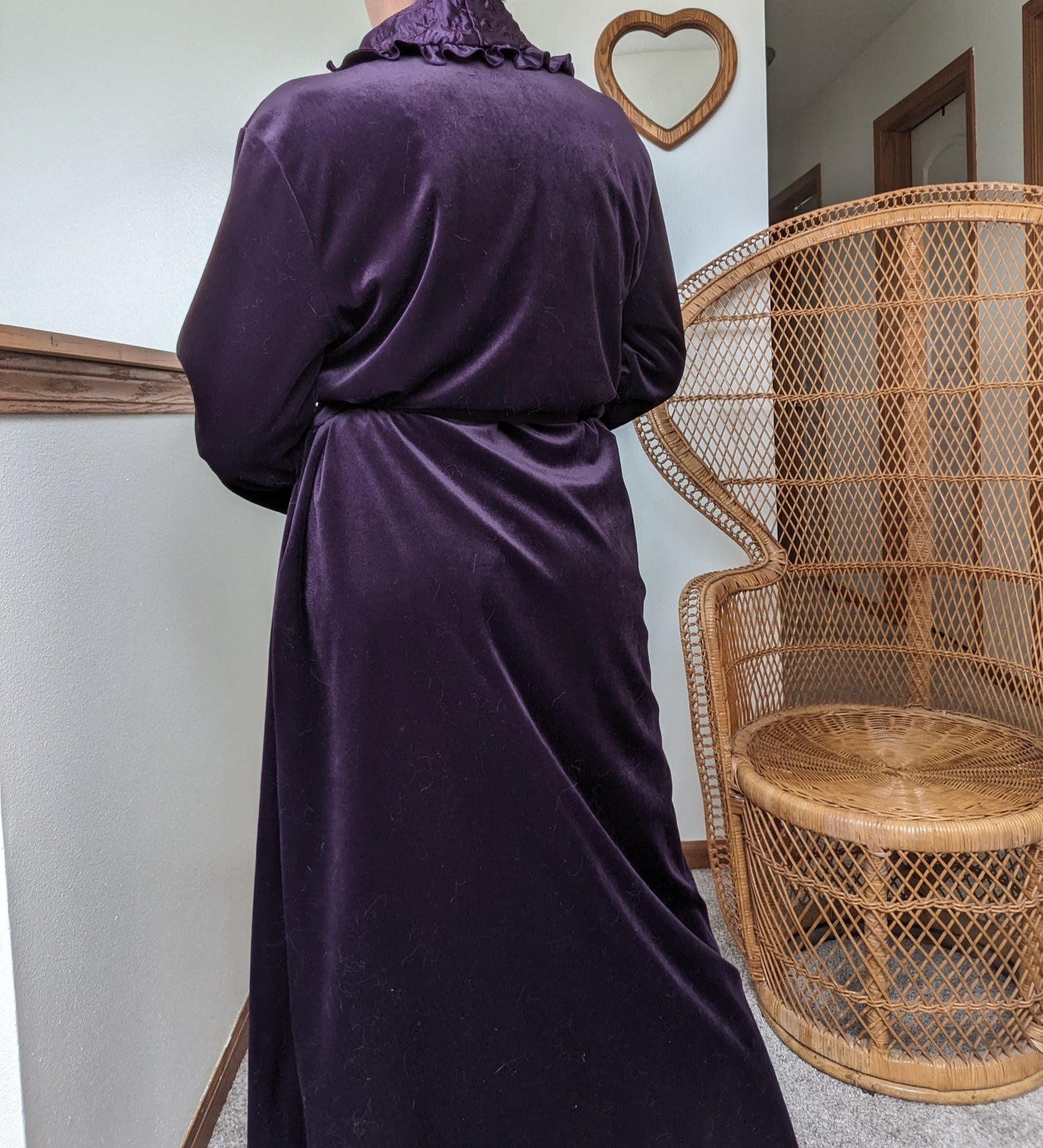 1980s purple velour robe