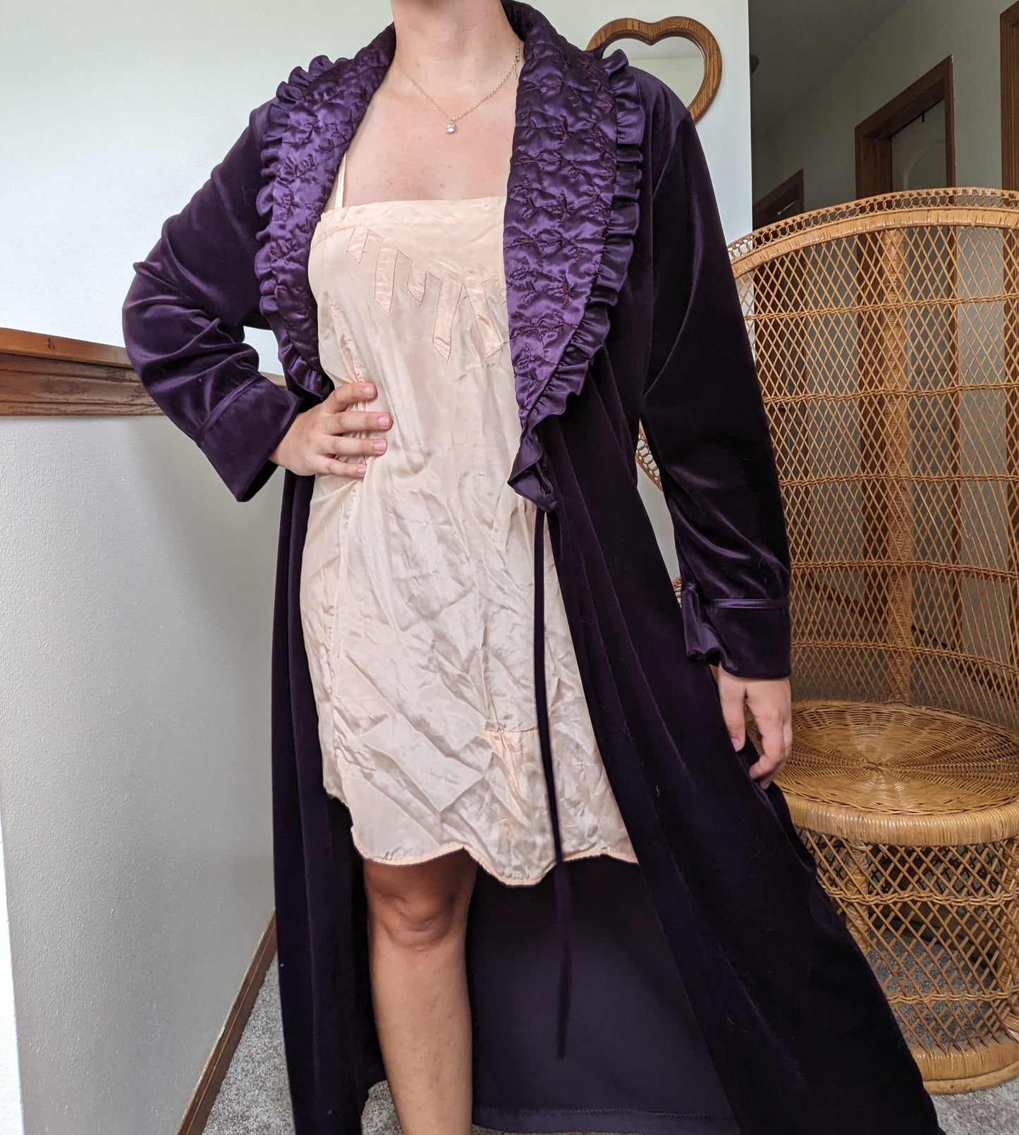 1980s purple velour robe