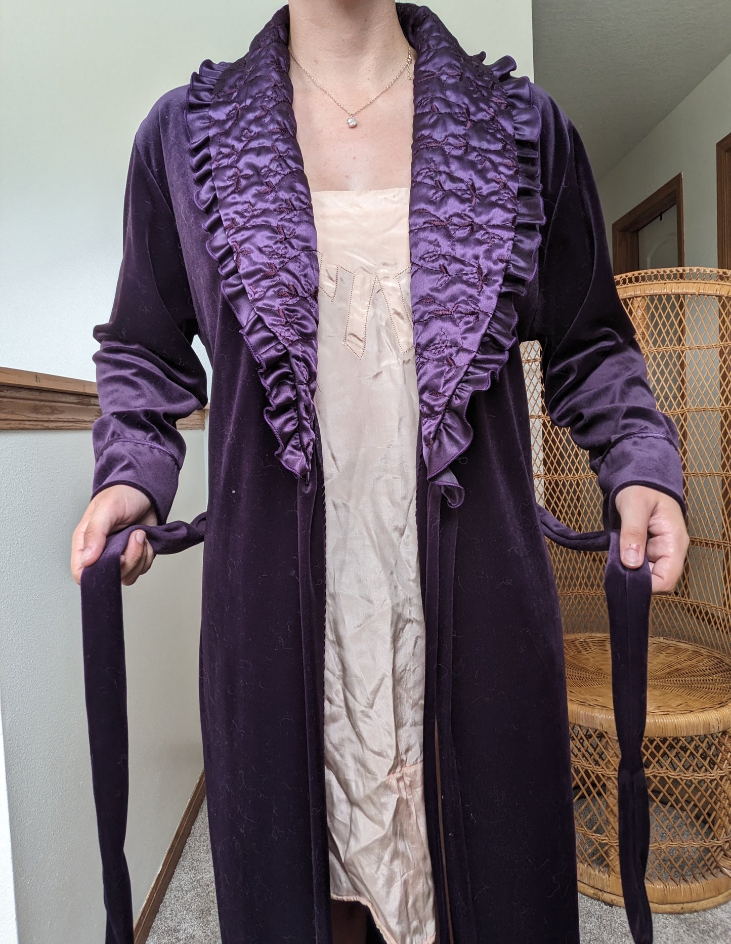 1980s purple velour robe