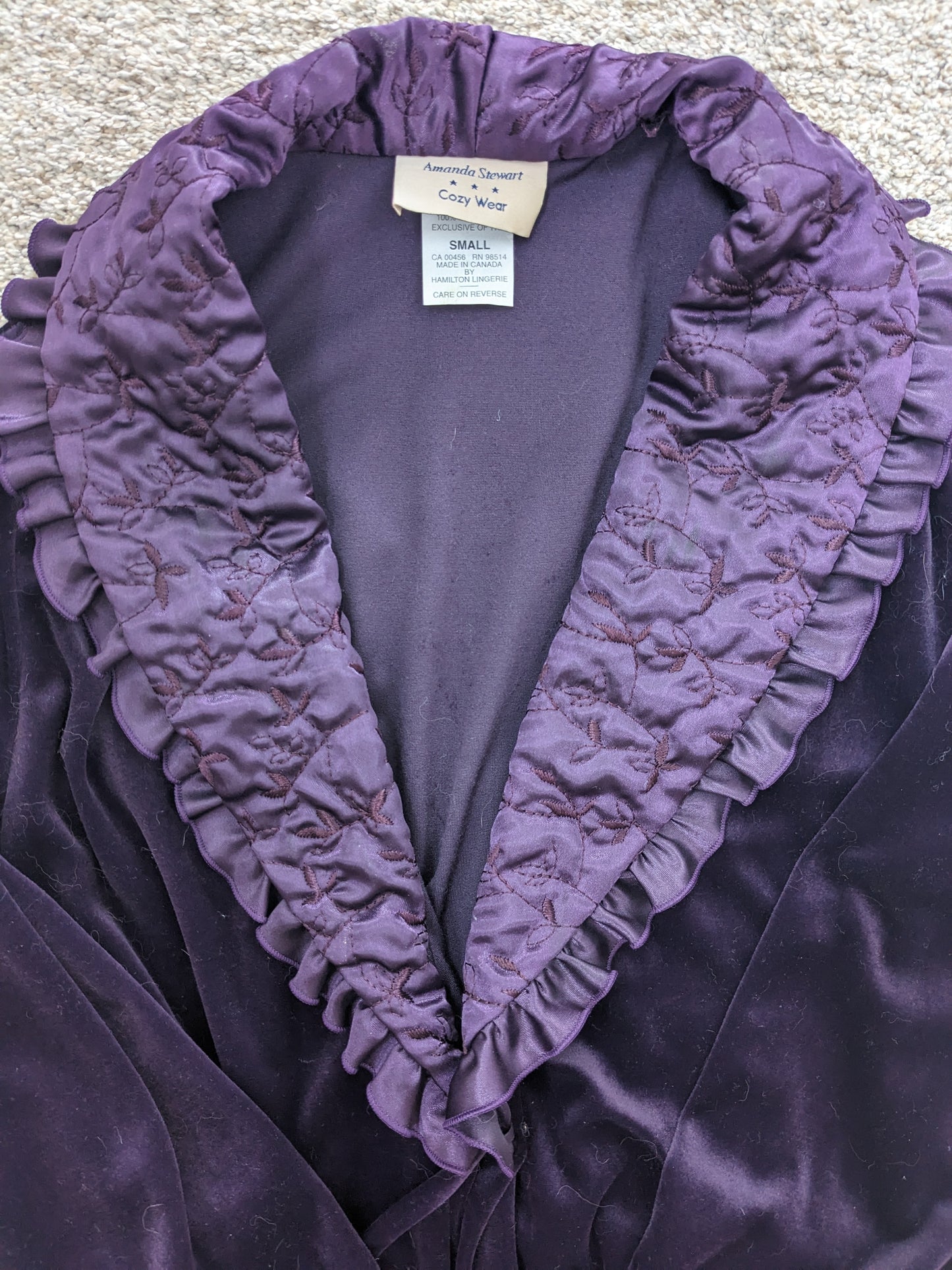 1980s purple velour robe