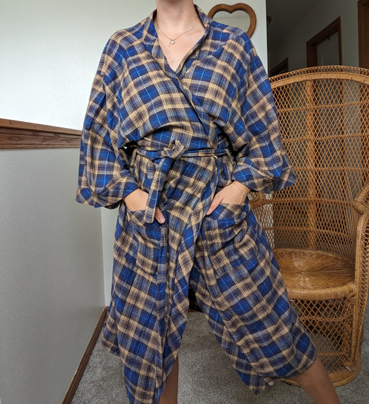 1990s flannel robe