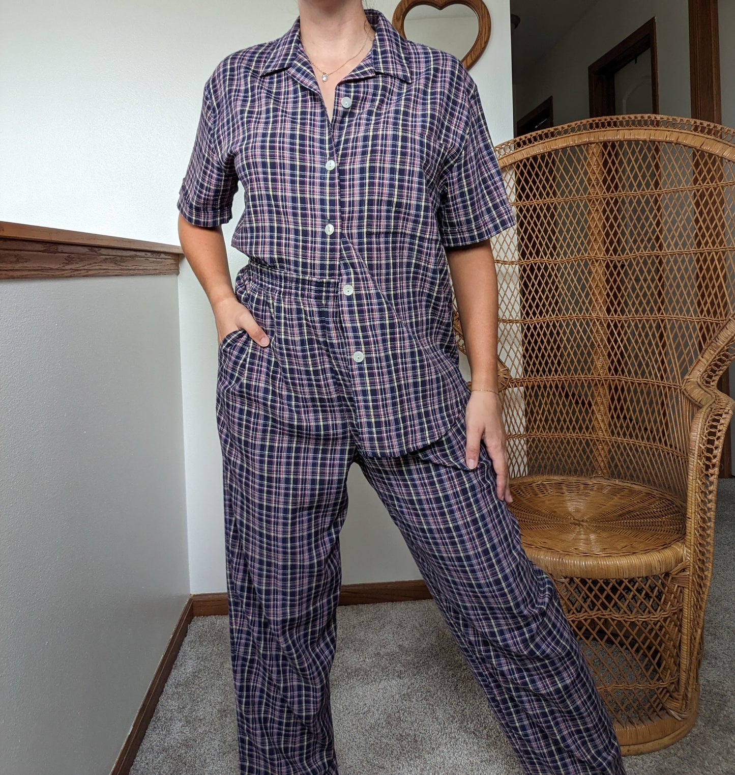 1990s Jantzen plaid pajamas