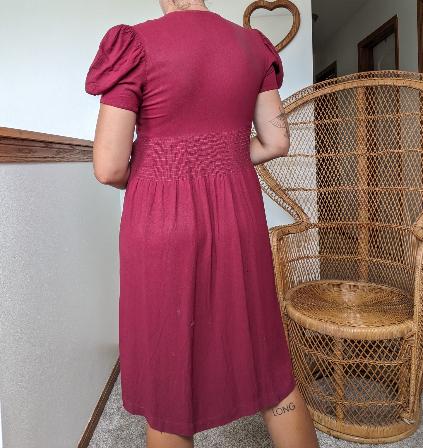 1930s burgundy dress