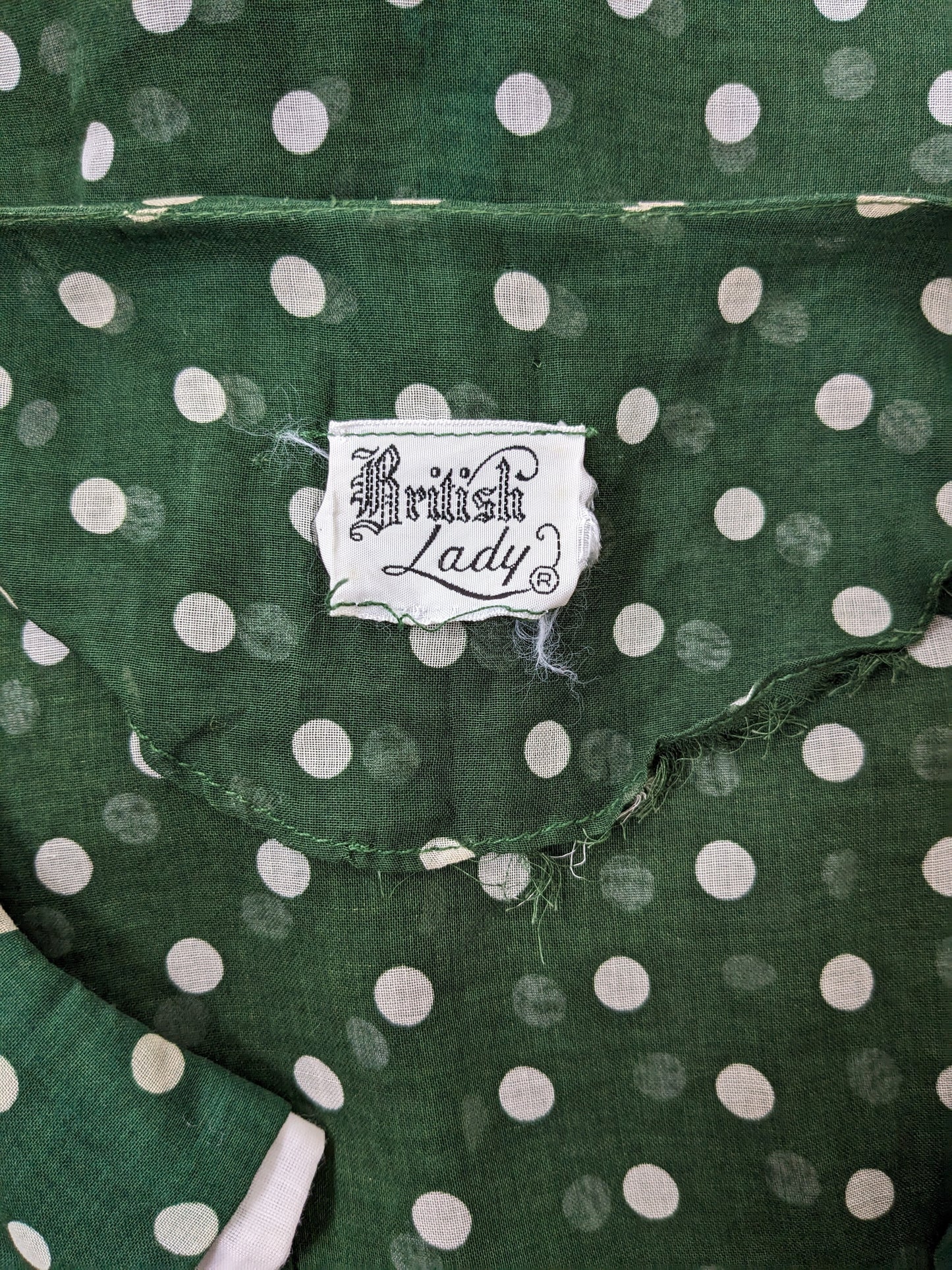 1940s green polka dot dress