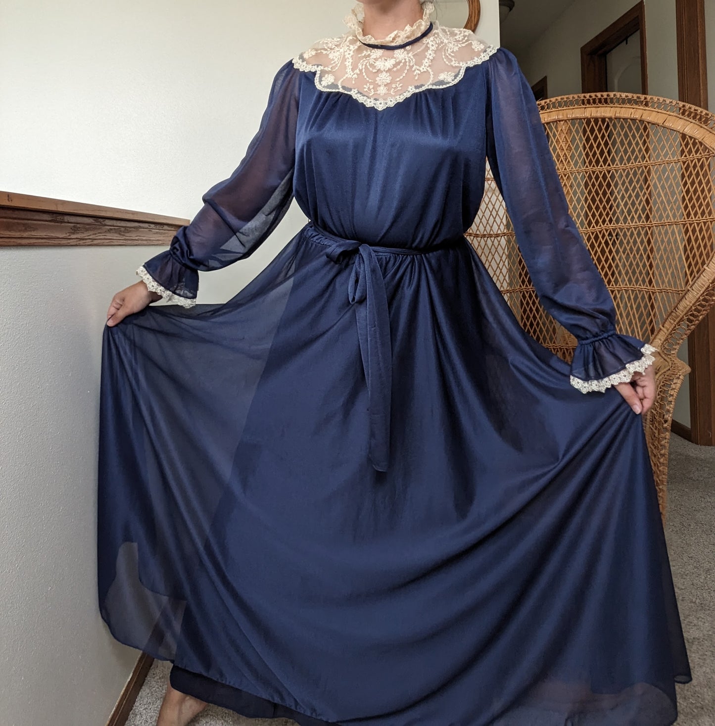 1970s Victorian maxi dress