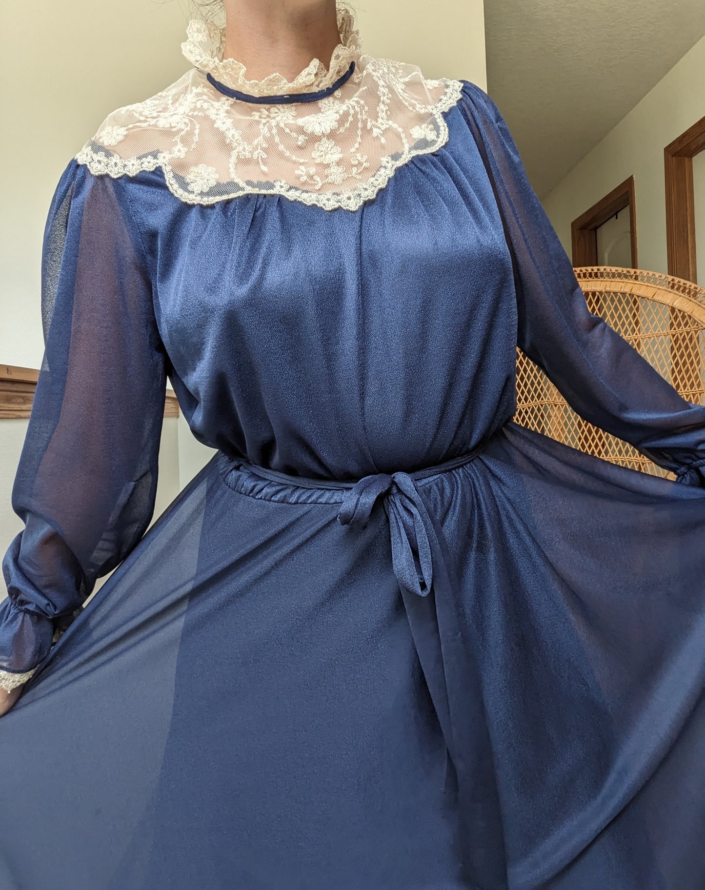 1970s Victorian maxi dress