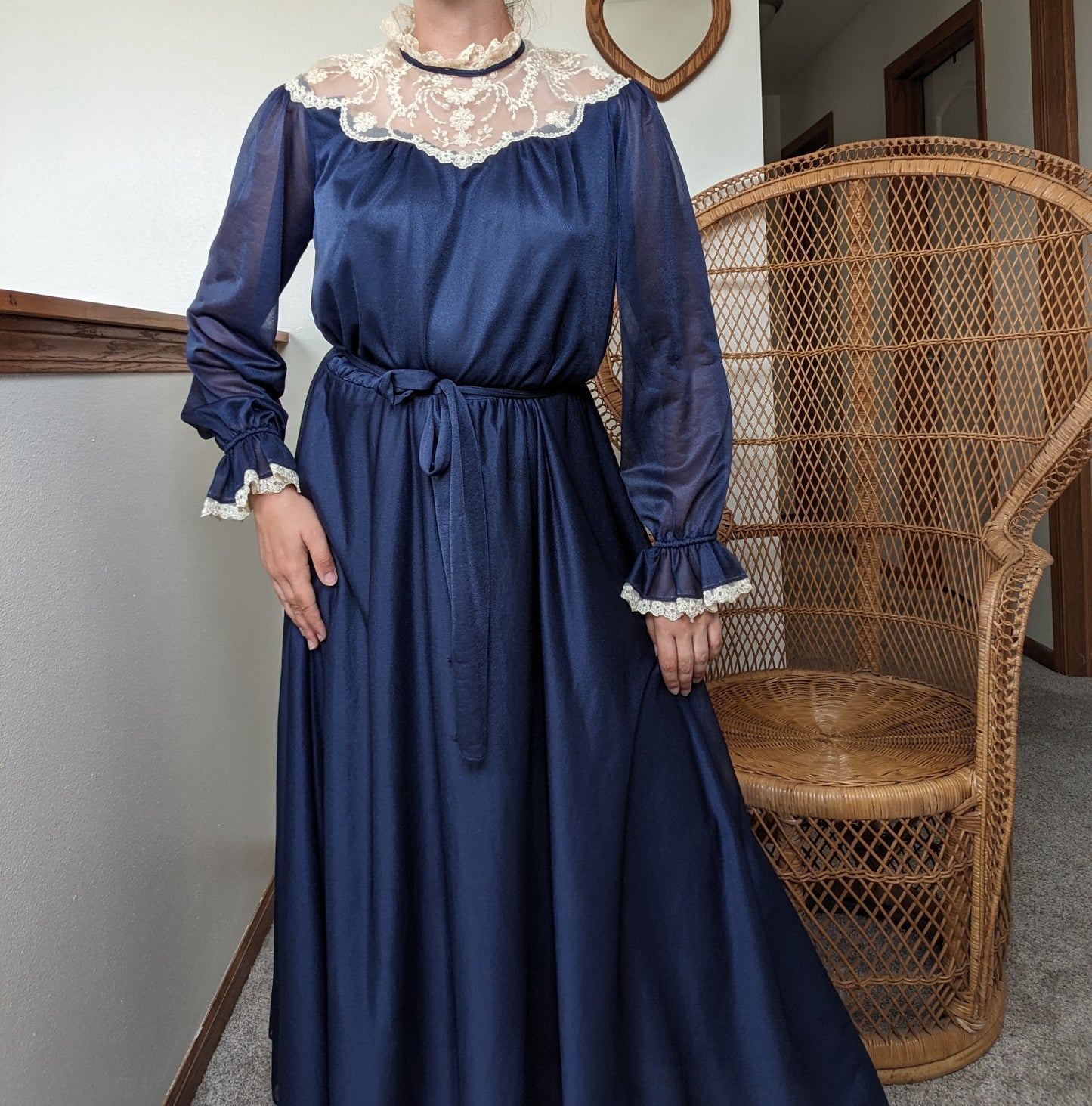 1970s Victorian maxi dress