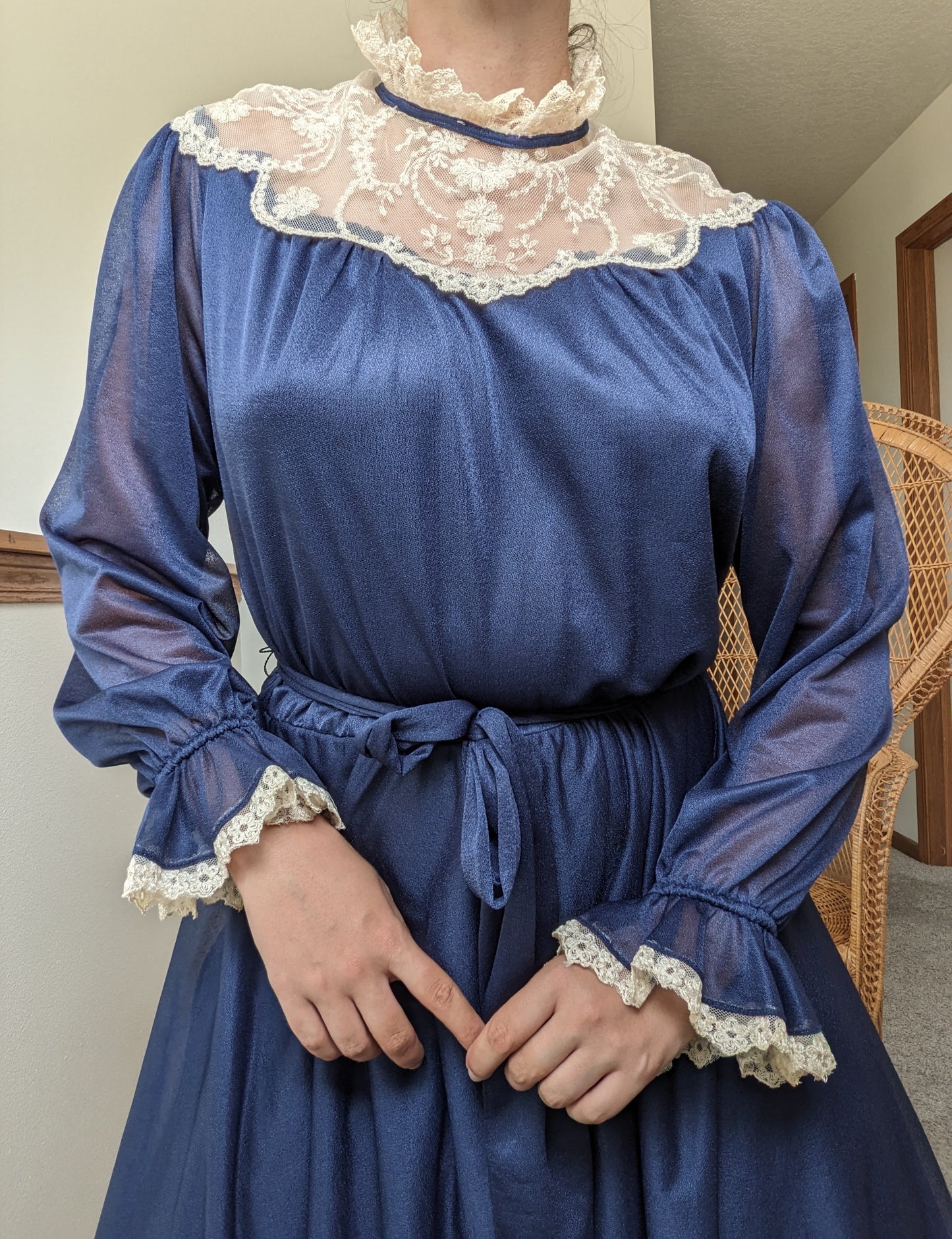 1970s Victorian maxi dress