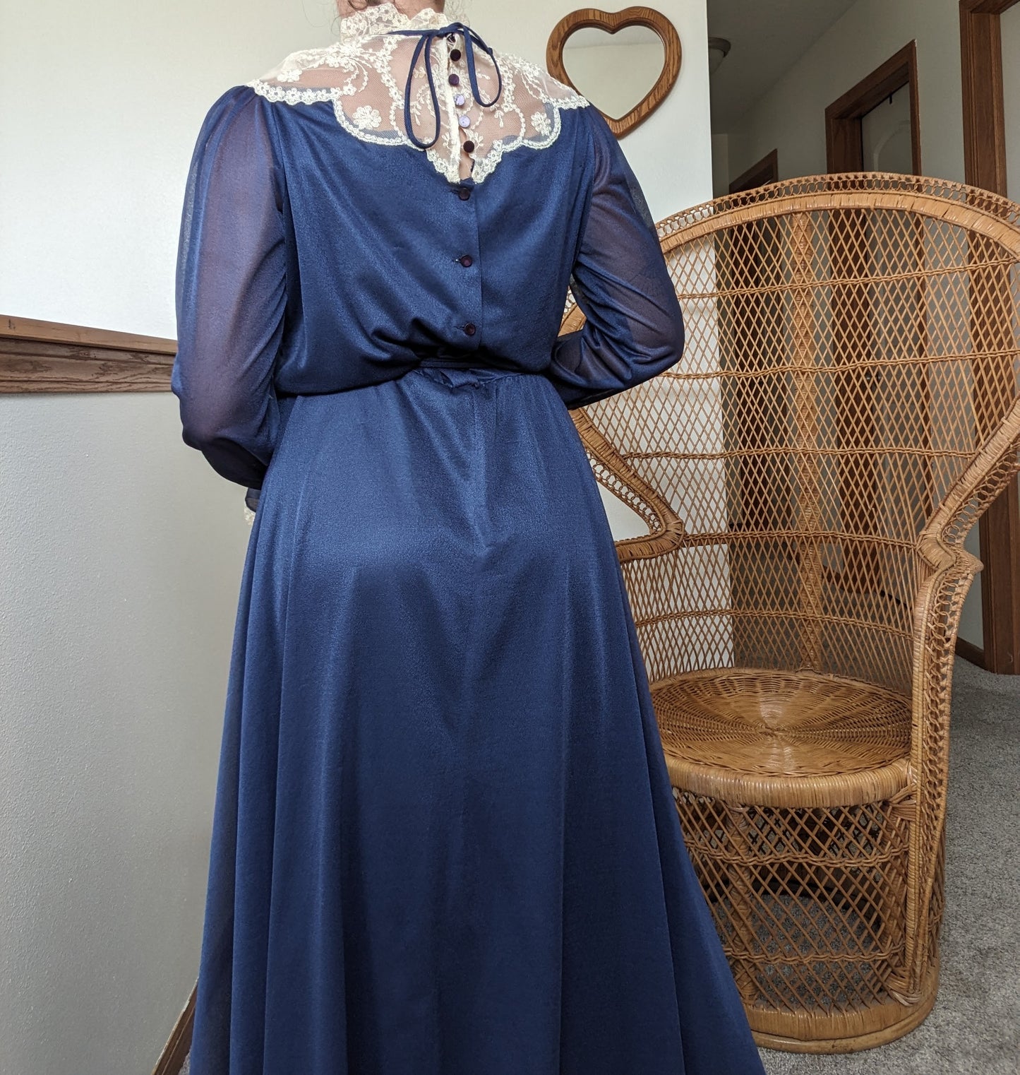 1970s Victorian maxi dress