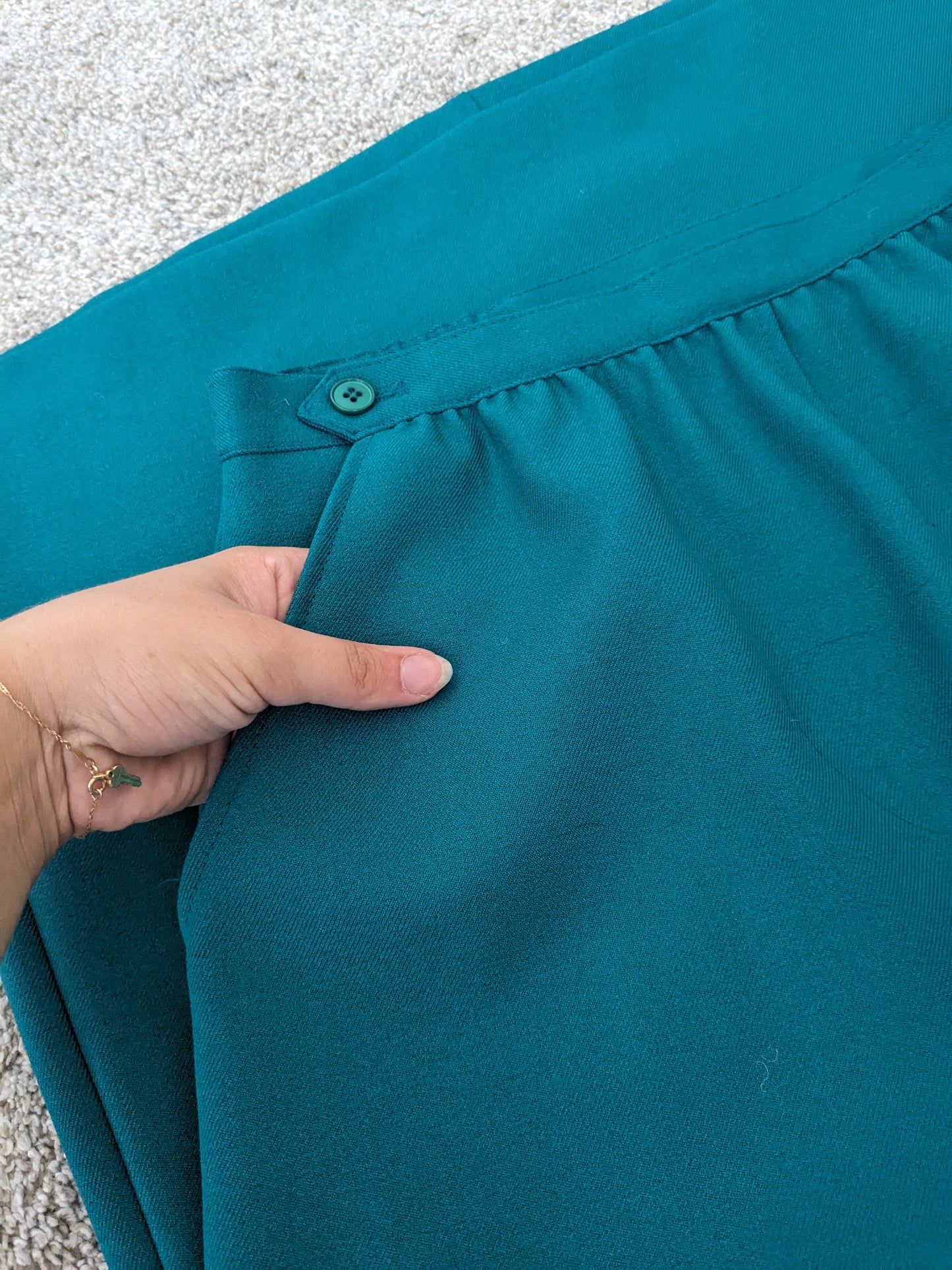 1980s teal skirt