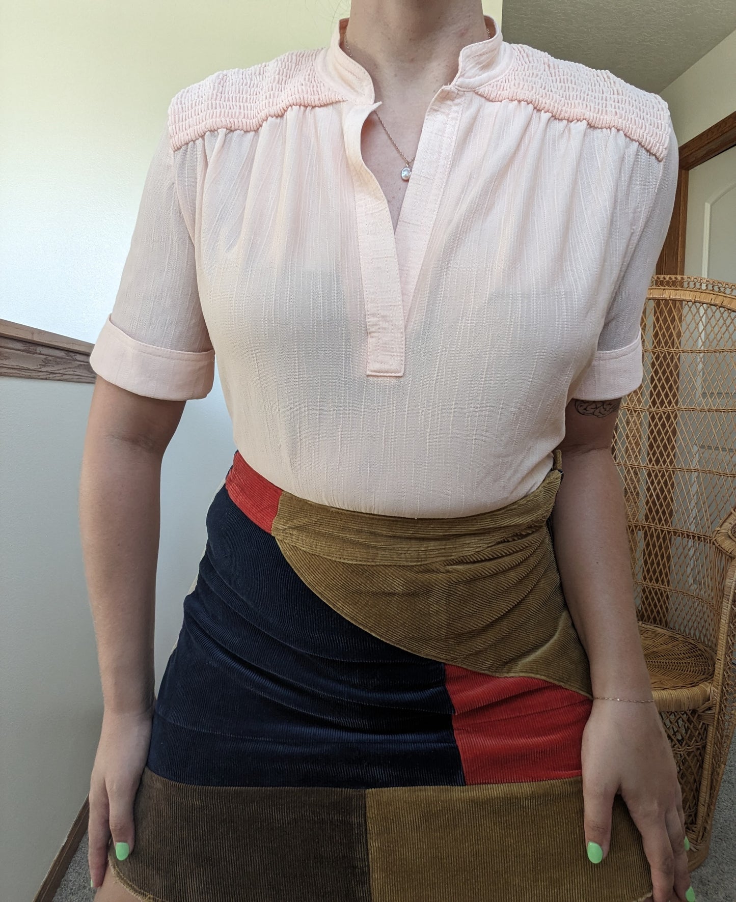 1960s/70s union made peachy top