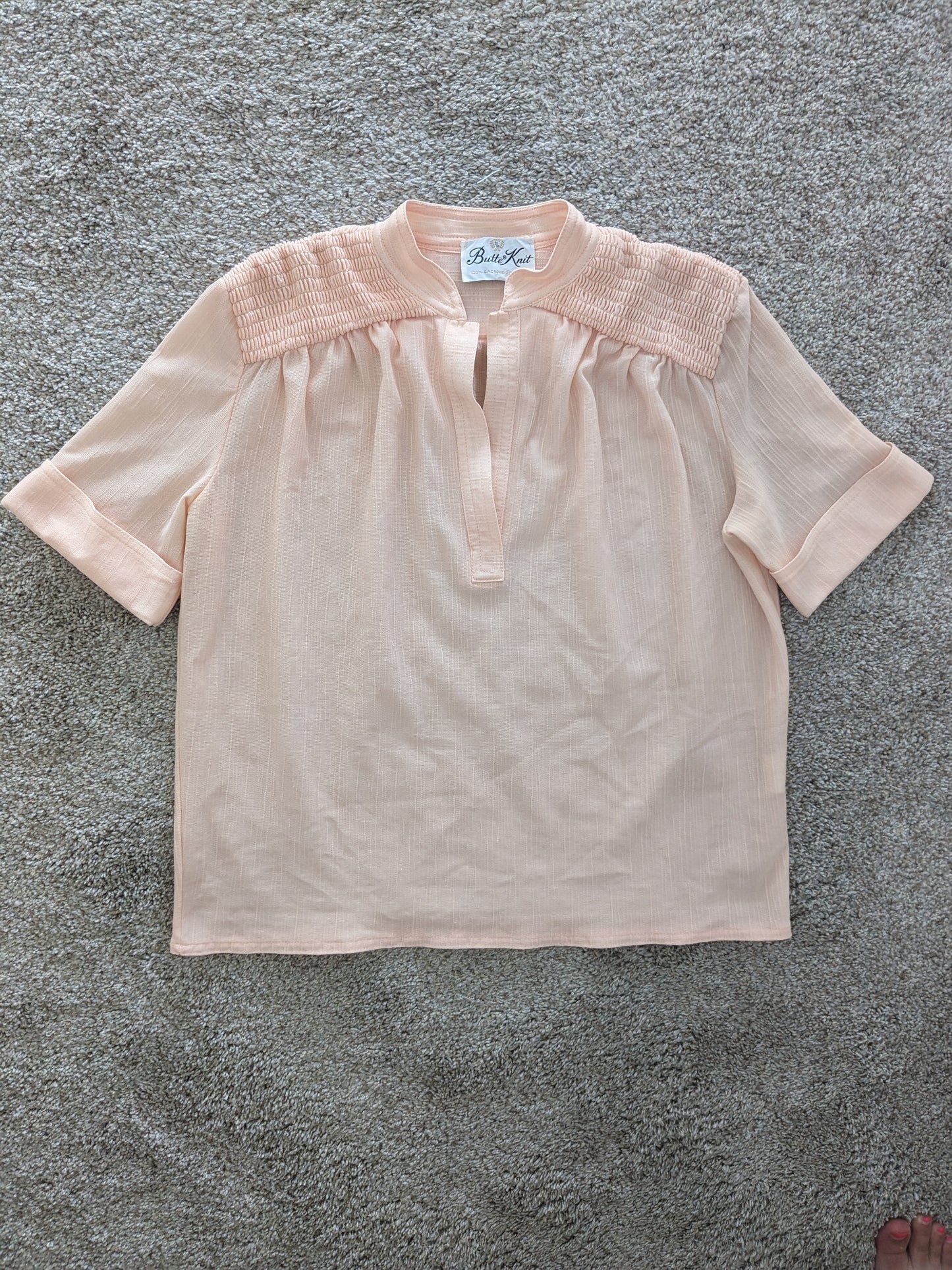 1960s/70s union made peachy top