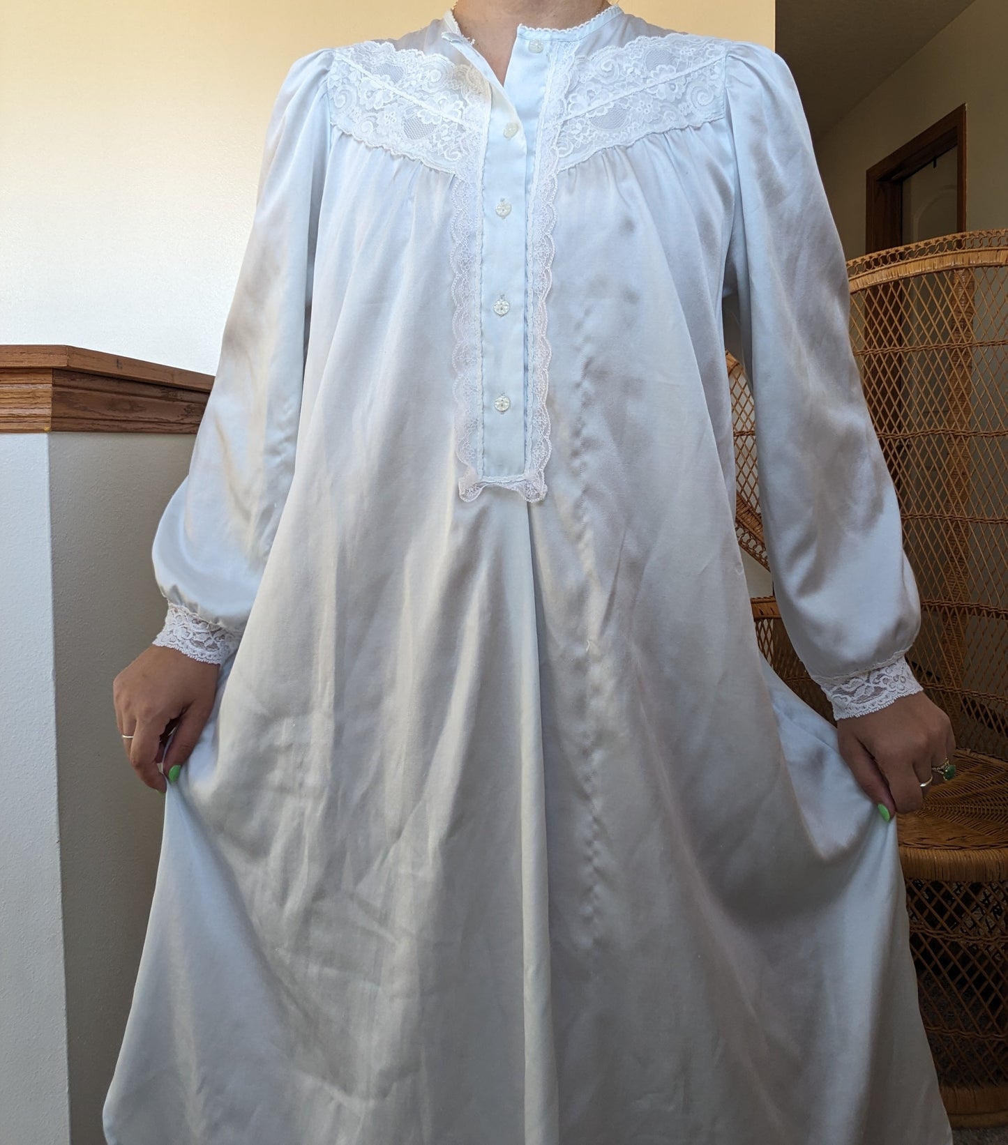 1980s Christian Dior powder blue nightgown