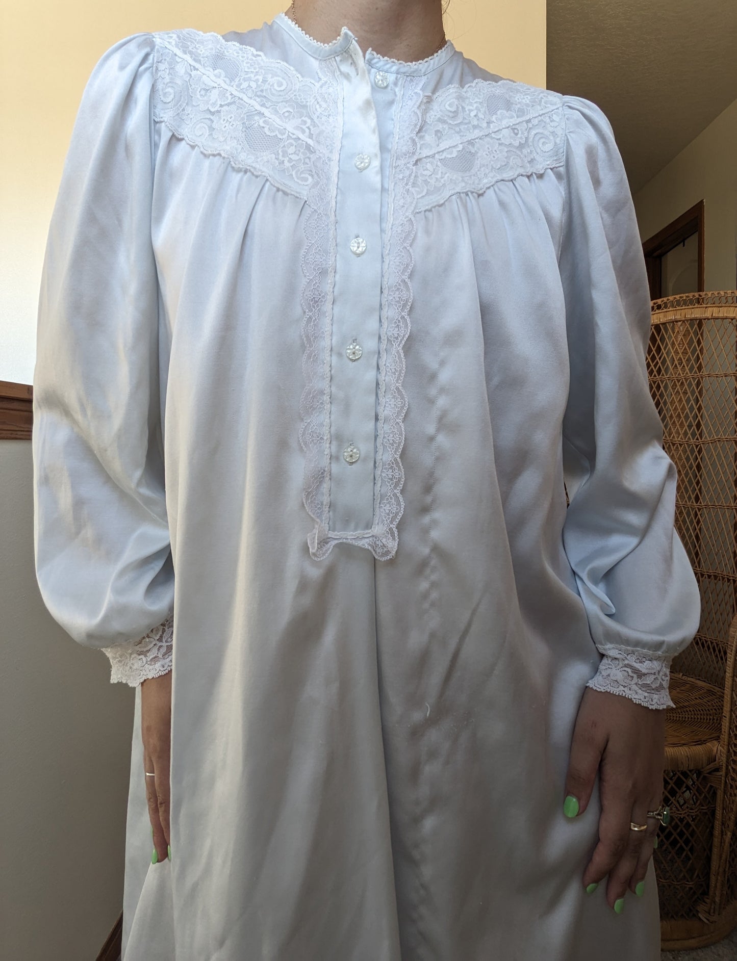 1980s Christian Dior powder blue nightgown