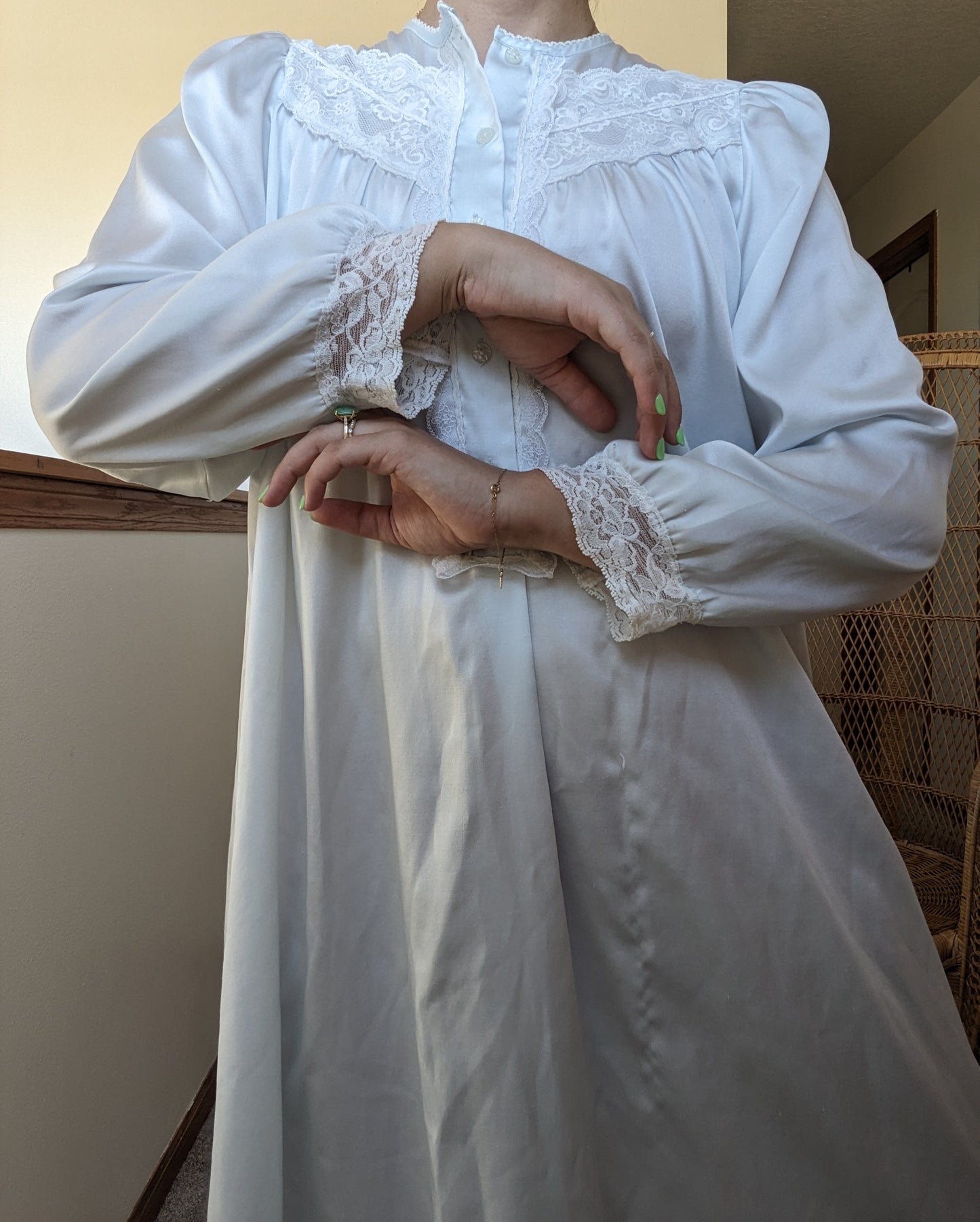 1980s Christian Dior powder blue nightgown