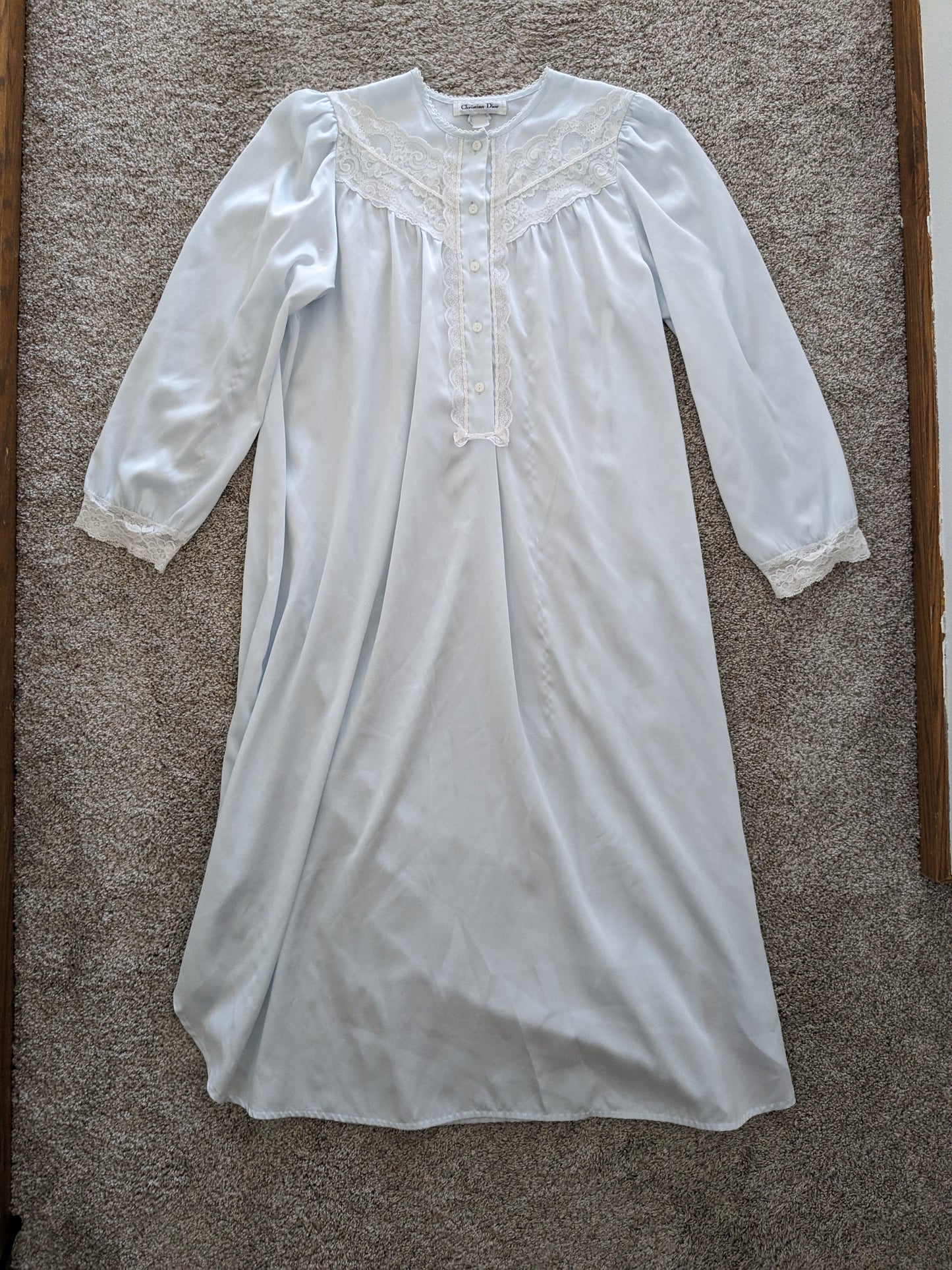 1980s Christian Dior powder blue nightgown