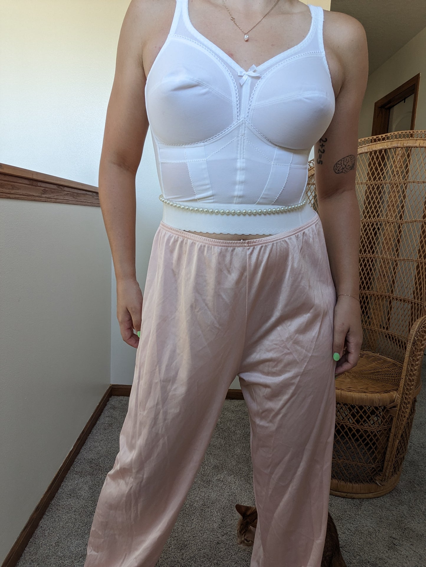 1970s Vanity Fair blush nylon pajama pants