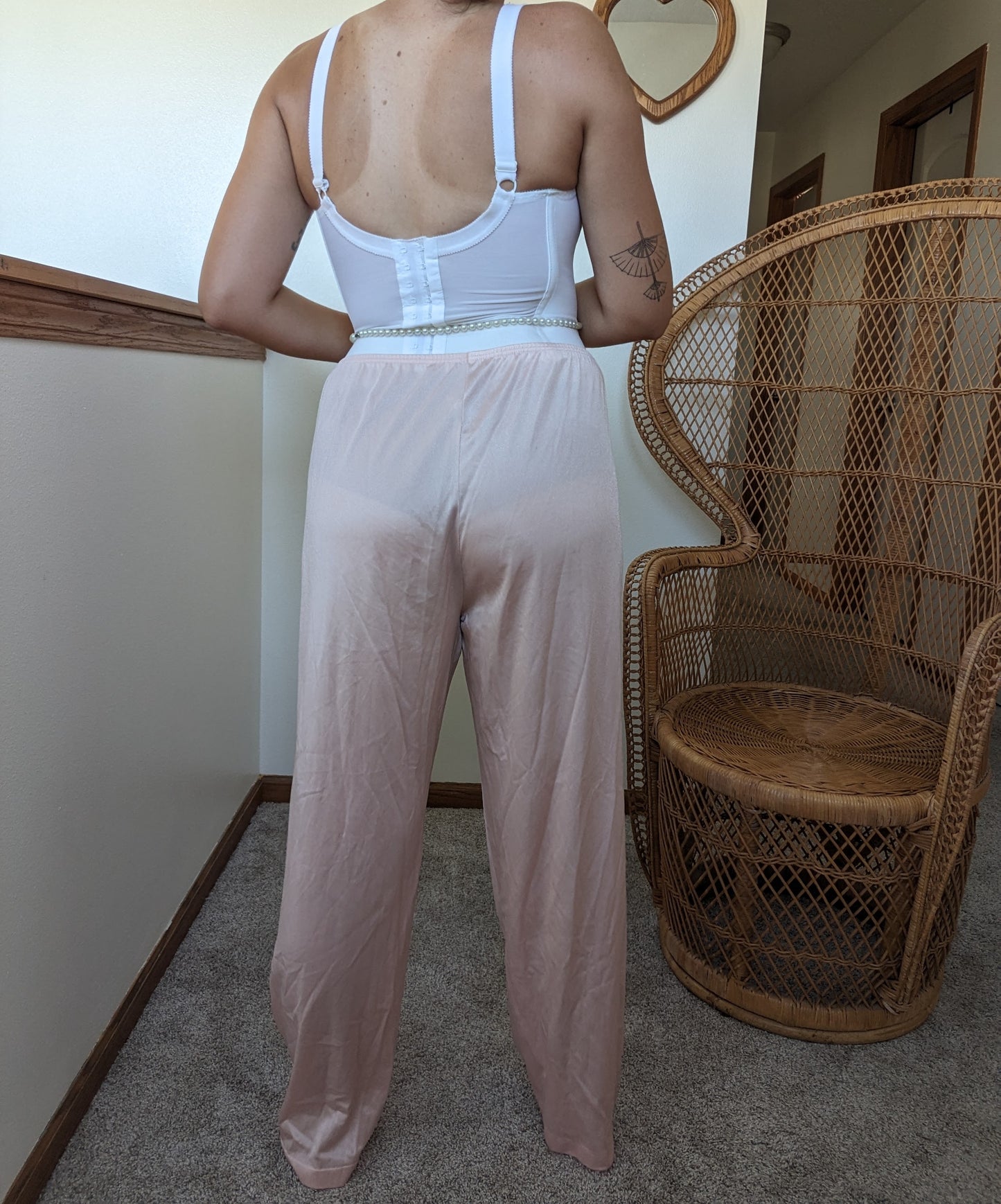 1970s Vanity Fair blush nylon pajama pants