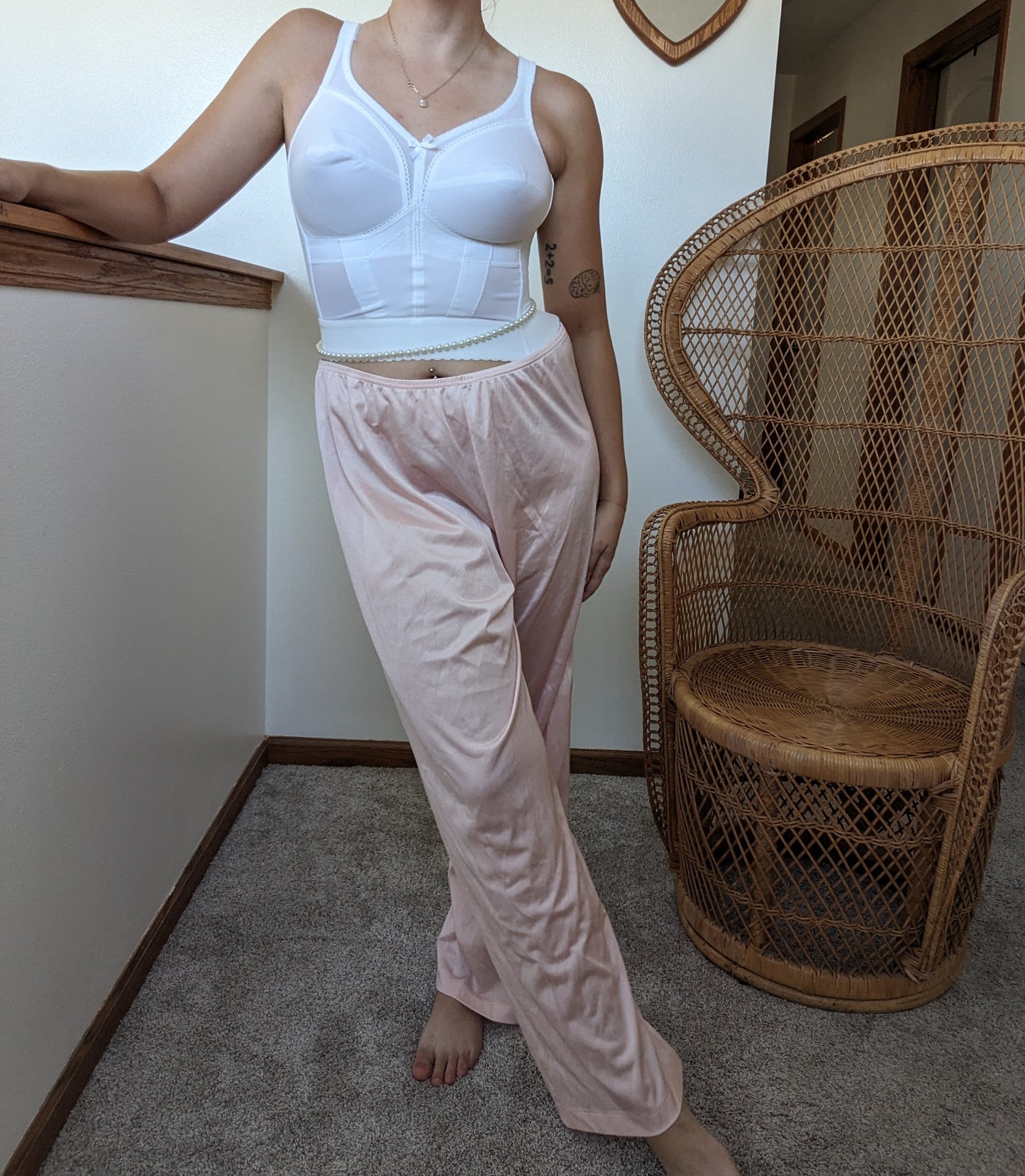 1970s Vanity Fair blush nylon pajama pants