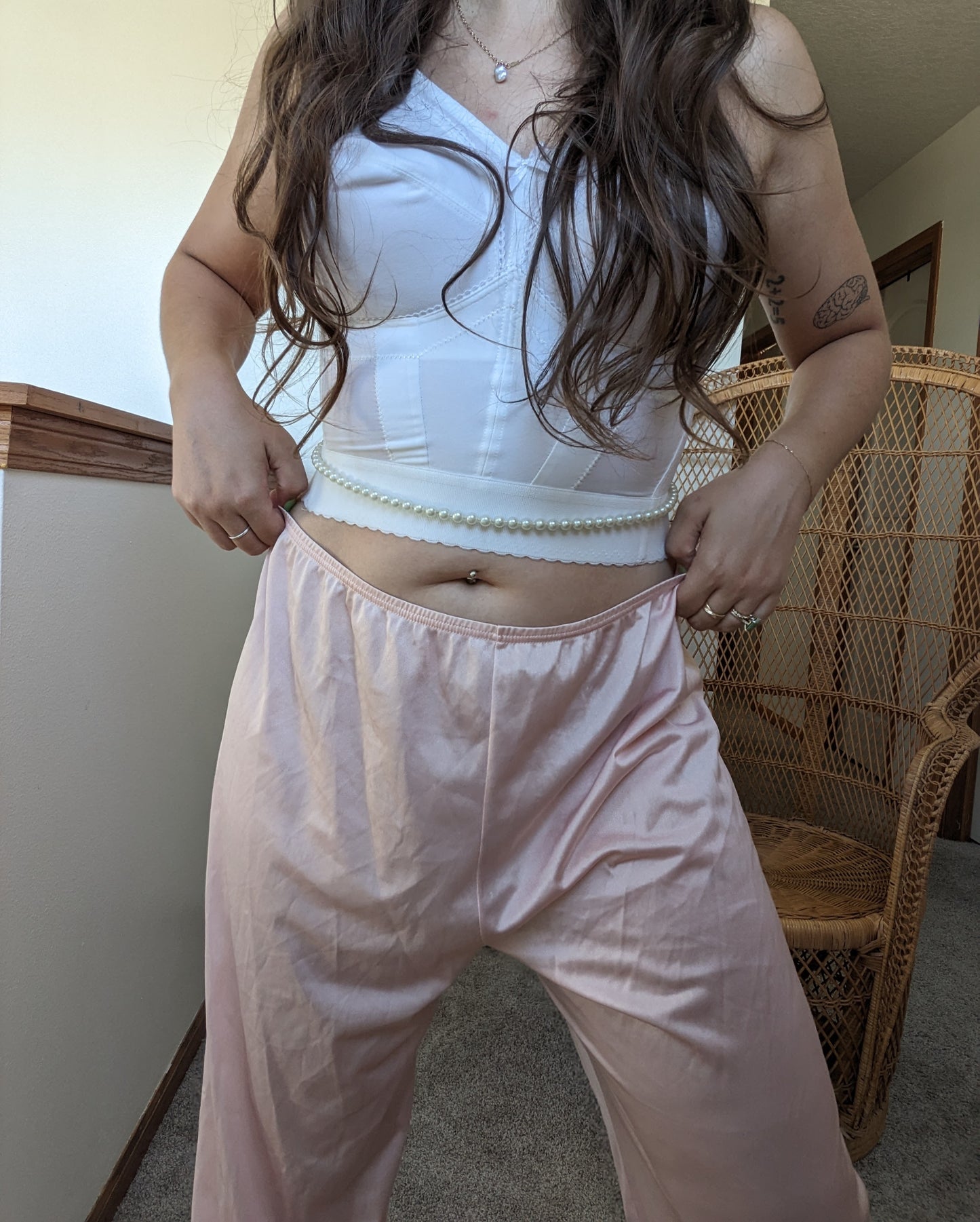 1970s Vanity Fair blush nylon pajama pants