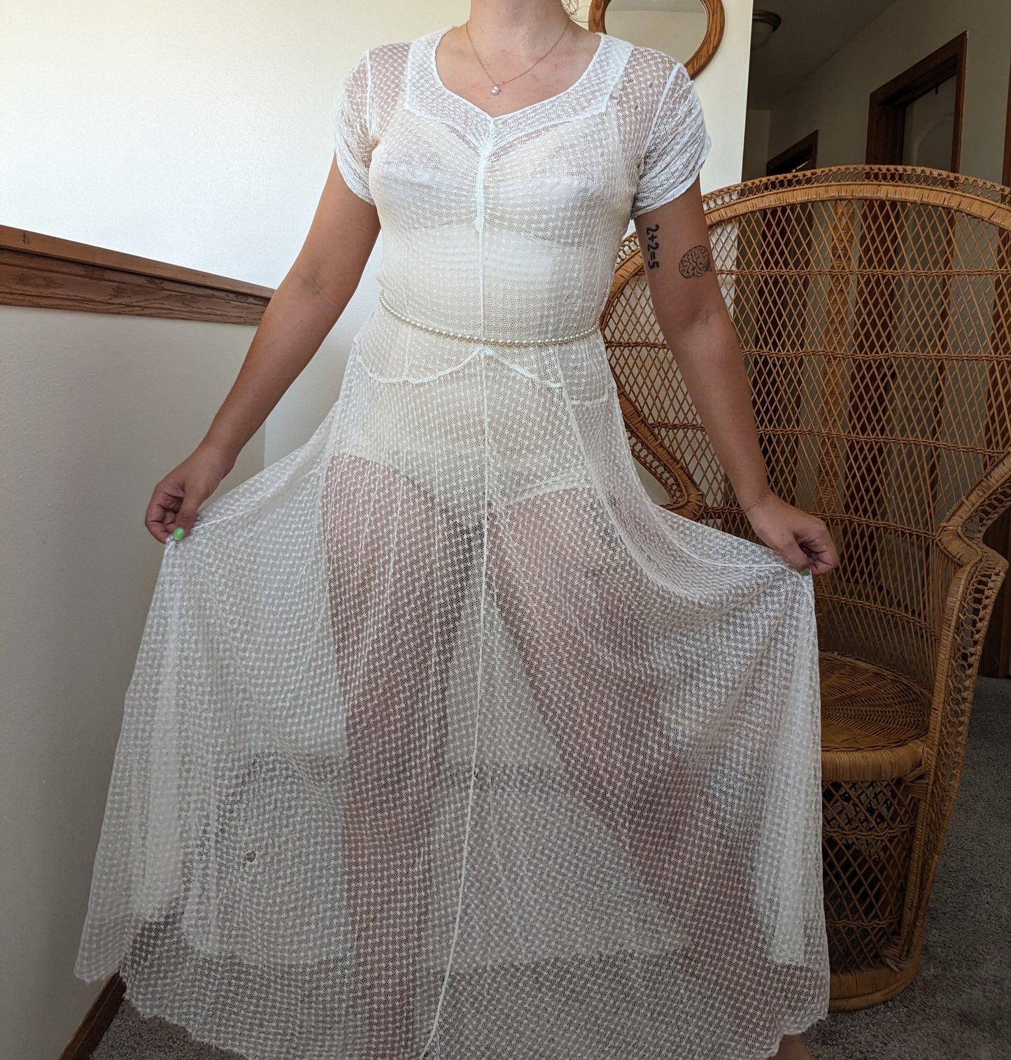 1920s/30s white lace dress