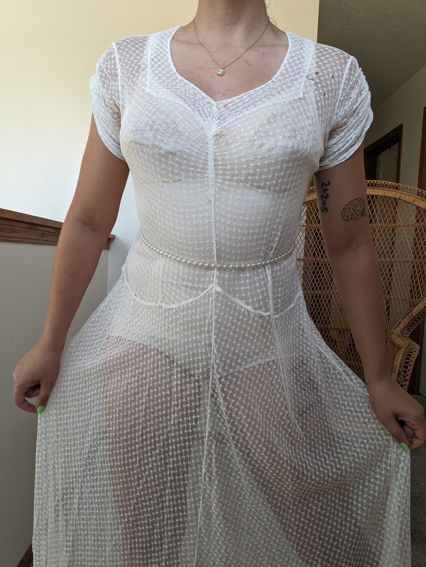 1920s/30s white lace dress