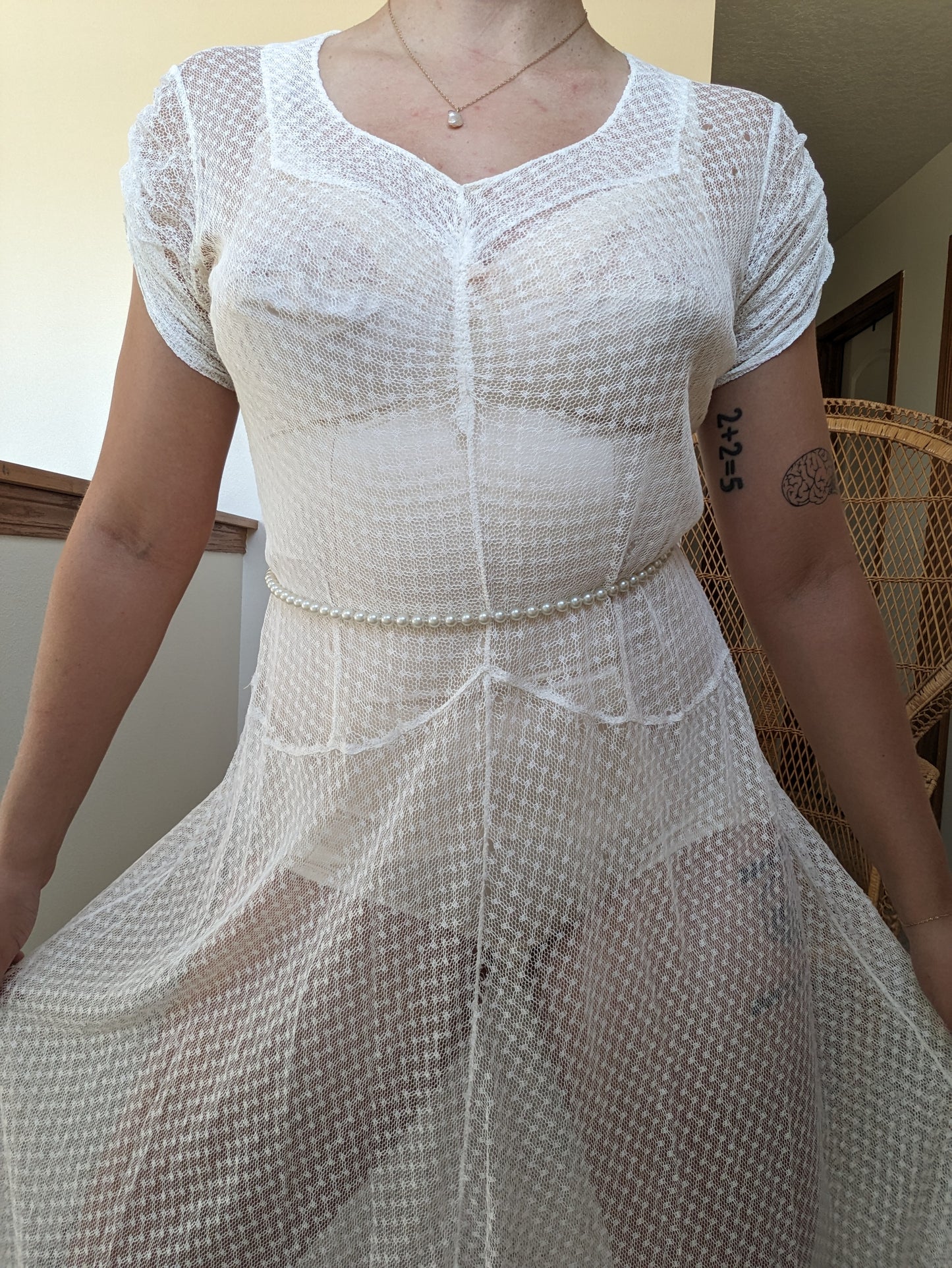 1920s/30s white lace dress