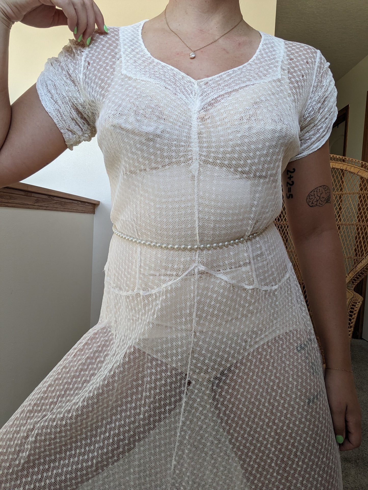 1920s/30s white lace dress