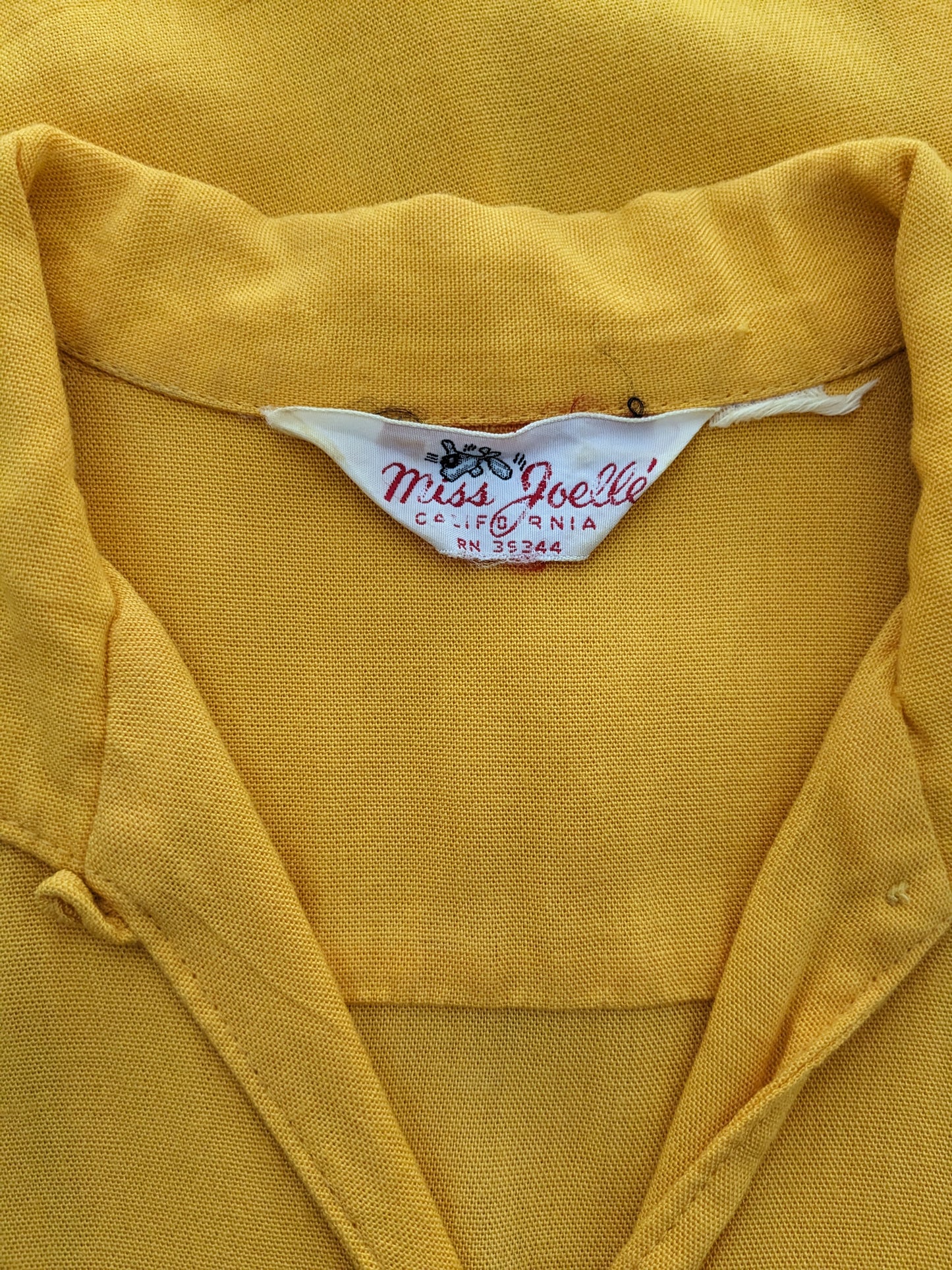 1950s goldenrod chain stitch bowling shirt