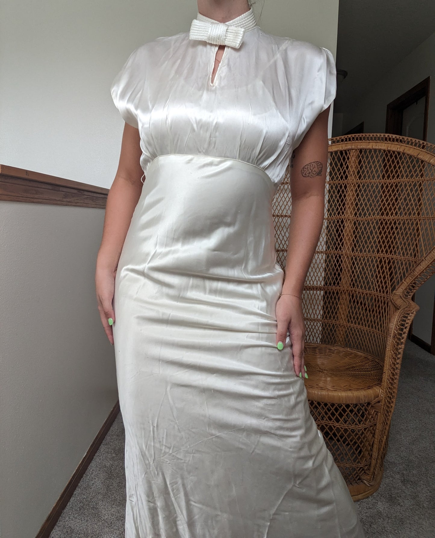 1930s bias cut four piece wedding gown