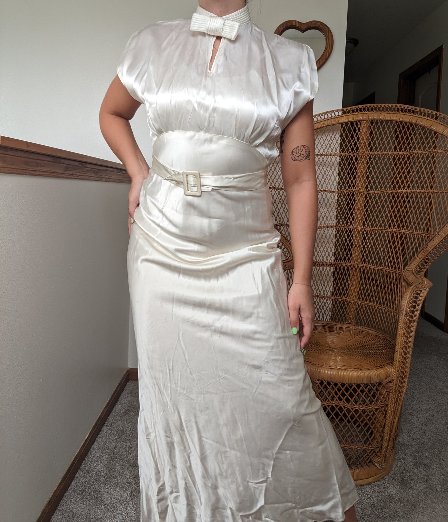 1930s bias cut four piece wedding gown