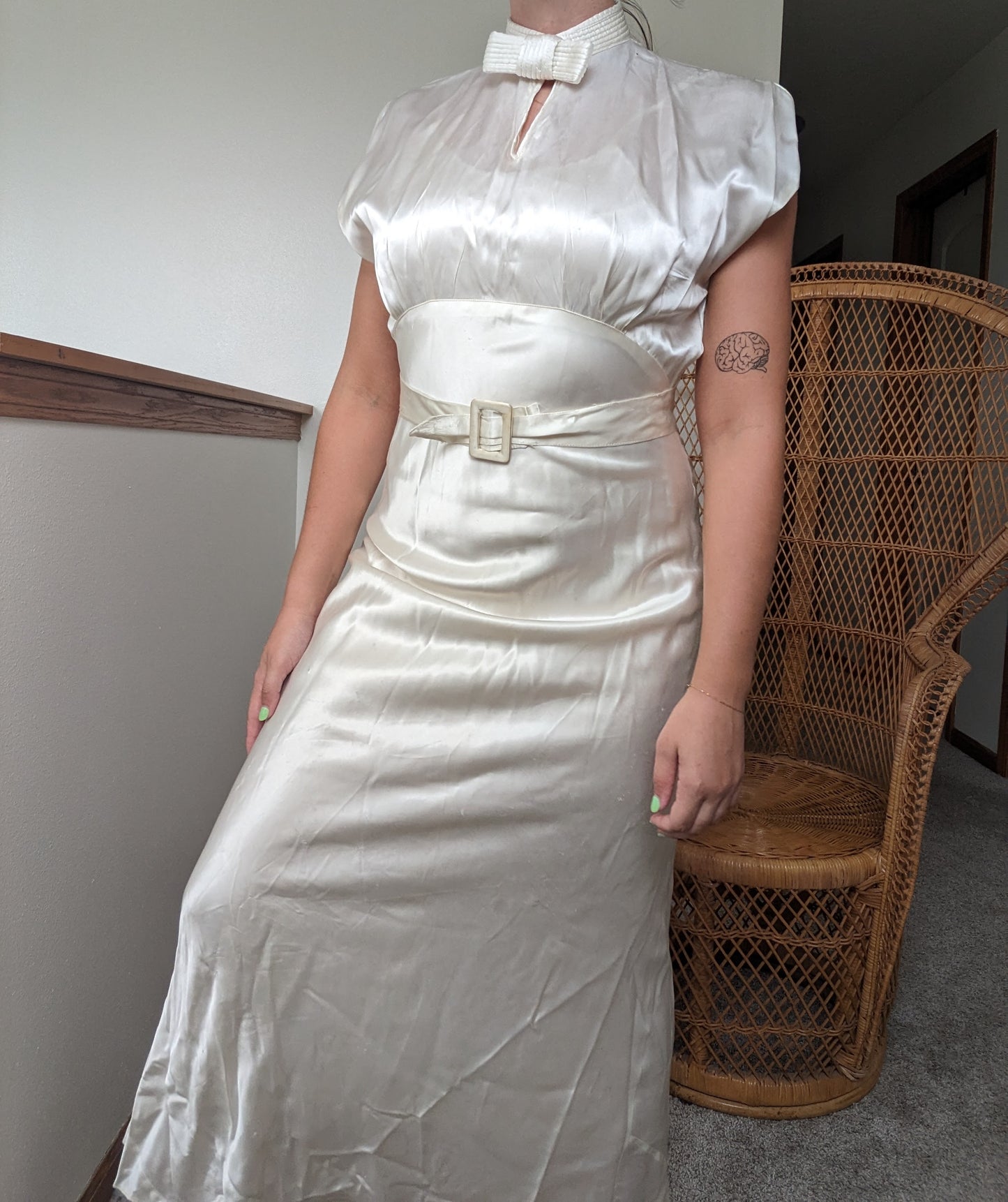 1930s bias cut four piece wedding gown