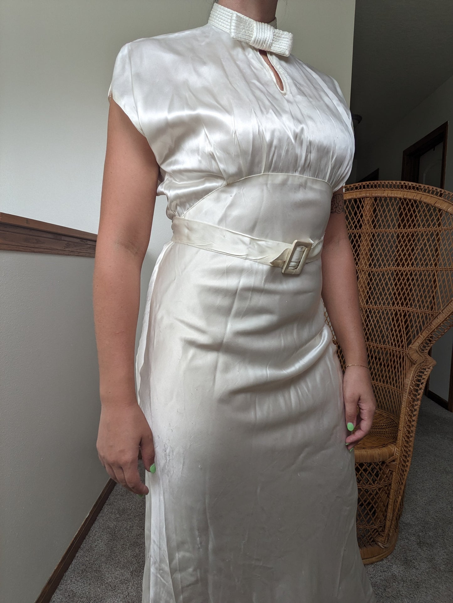 1930s bias cut four piece wedding gown