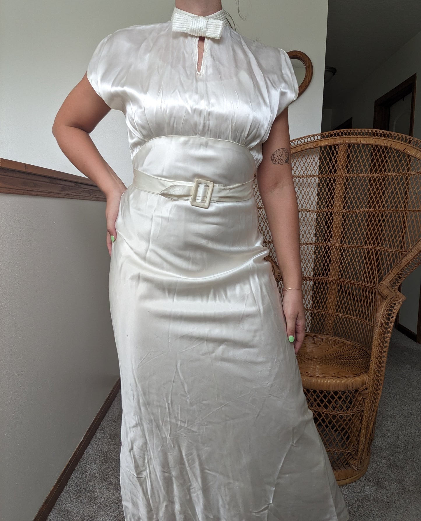 1930s bias cut four piece wedding gown