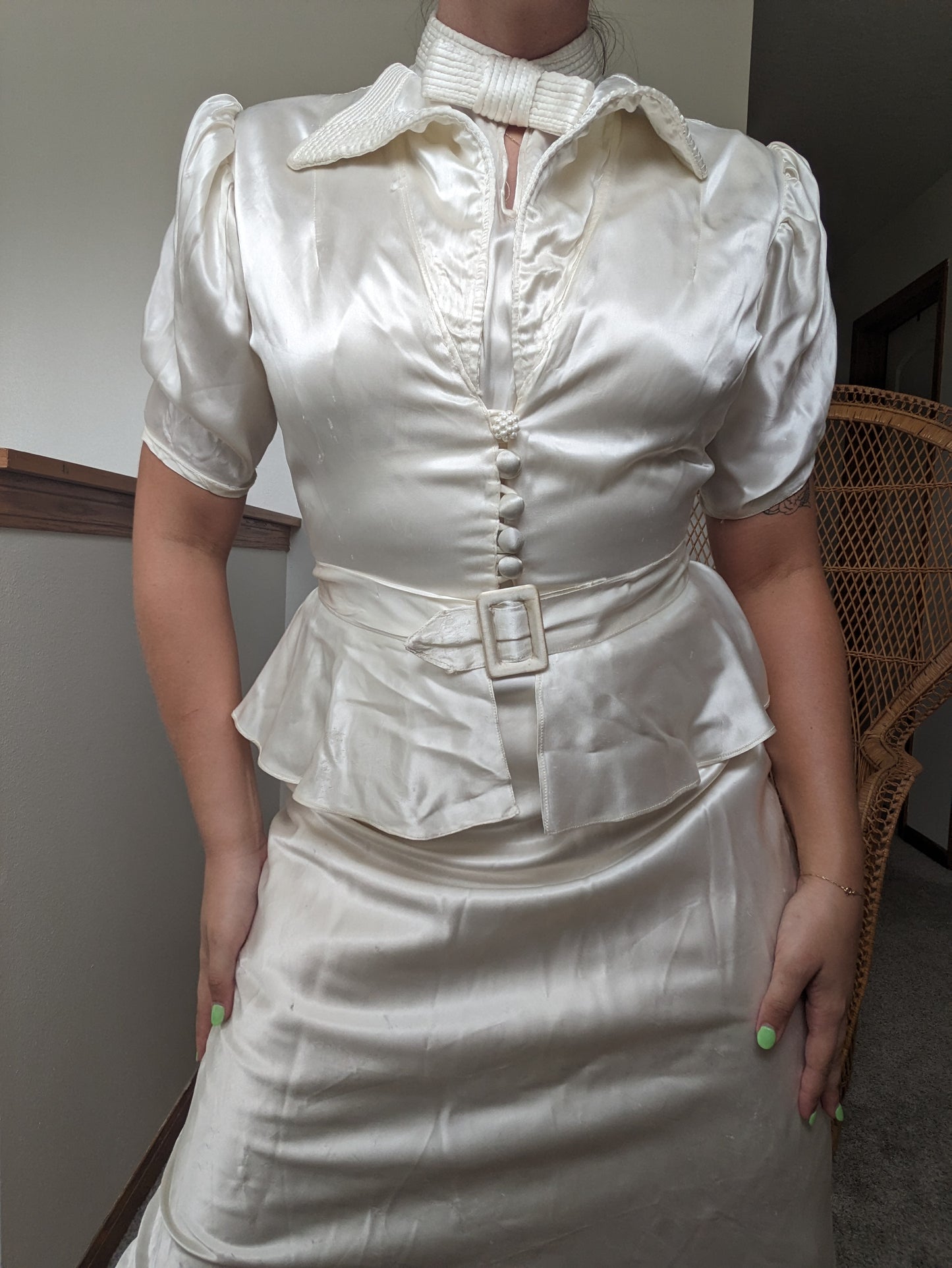 1930s bias cut four piece wedding gown